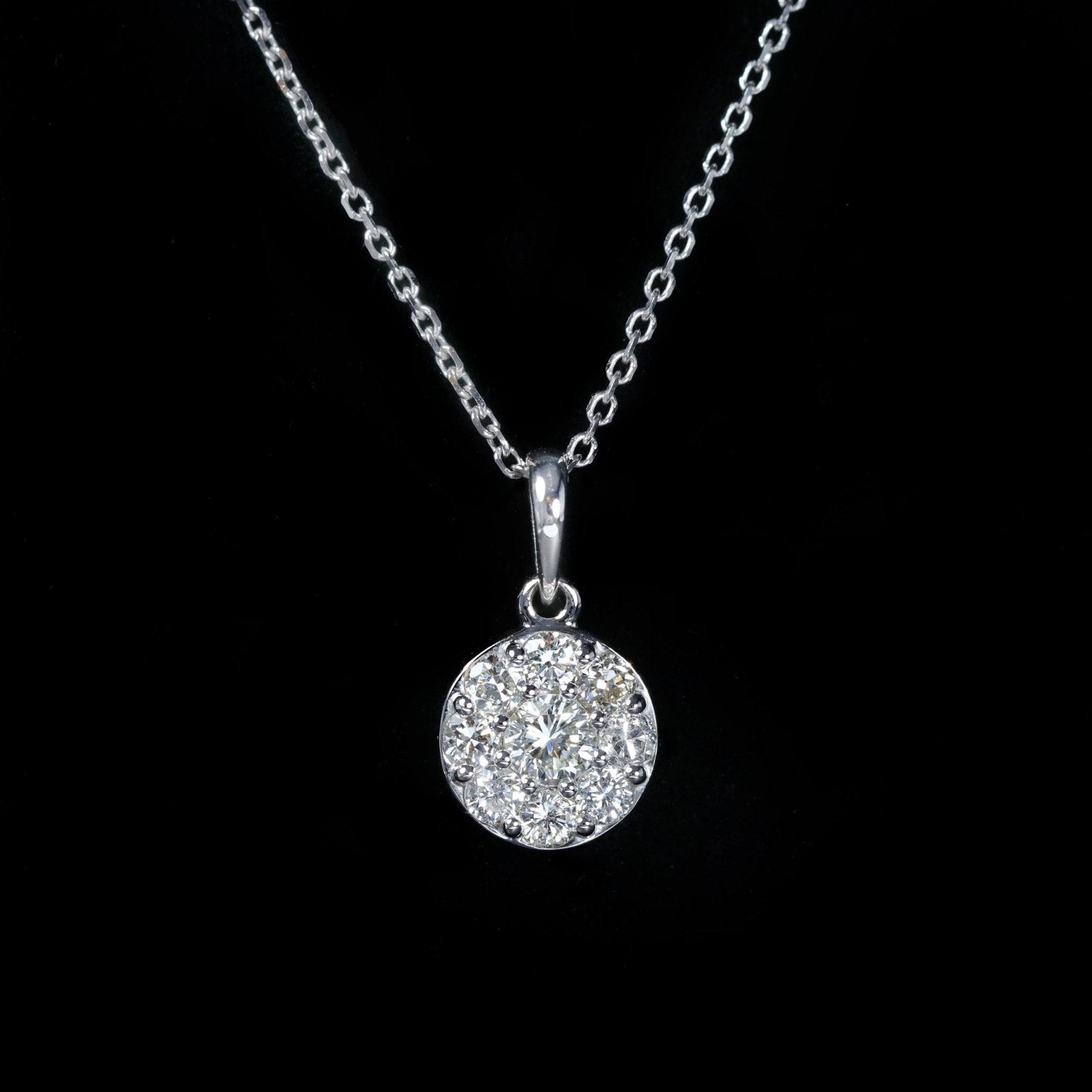 14K White Gold 0.53 CTW Diamond Pendant - Walton's Jewelry