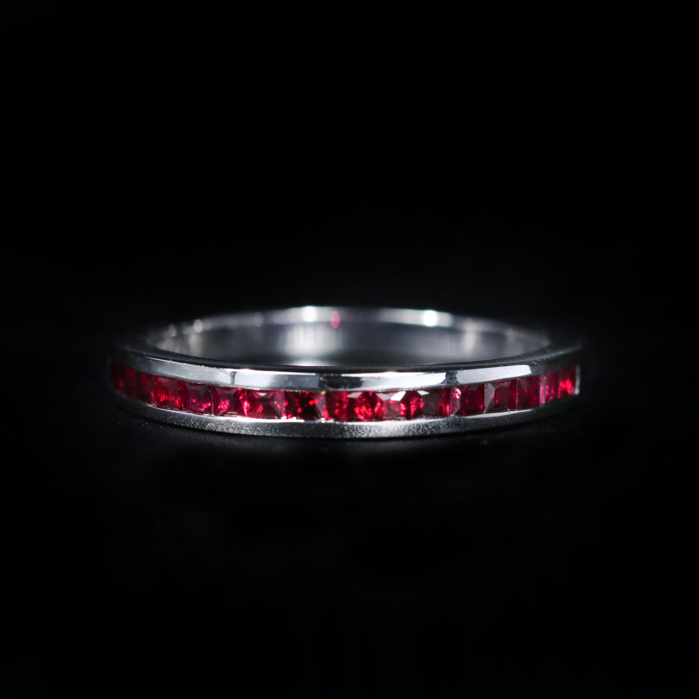 14k White Gold 0.45 CTW Ruby Band