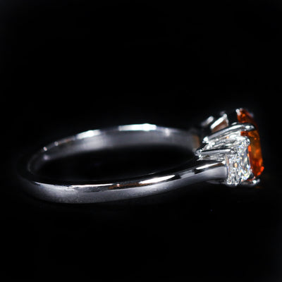 18K White Gold 1.82 Carat Garnet and Diamond Ring