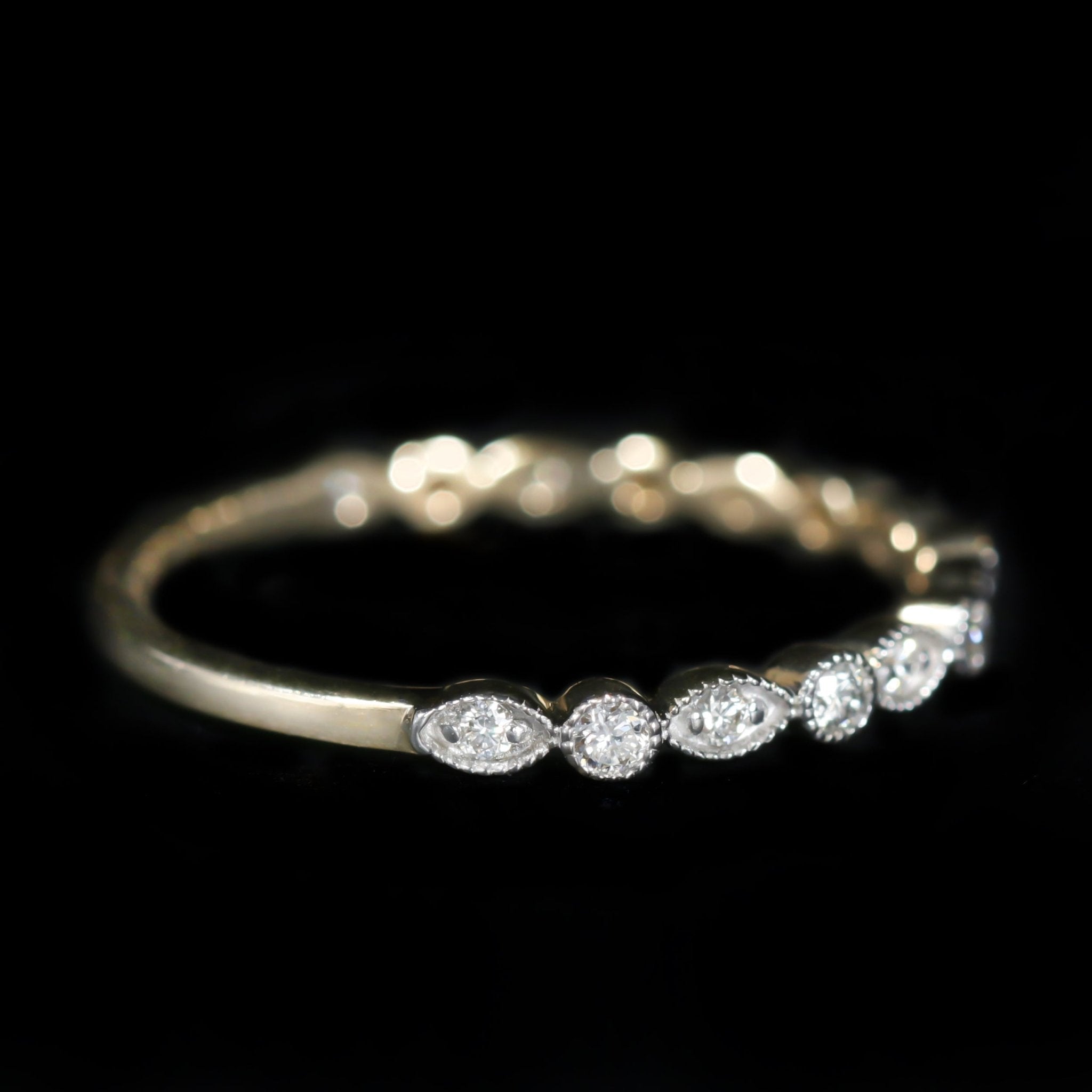 14k White Gold And Yellow Gold 0.22 Carat Diamond Band - Walton's Jewelry