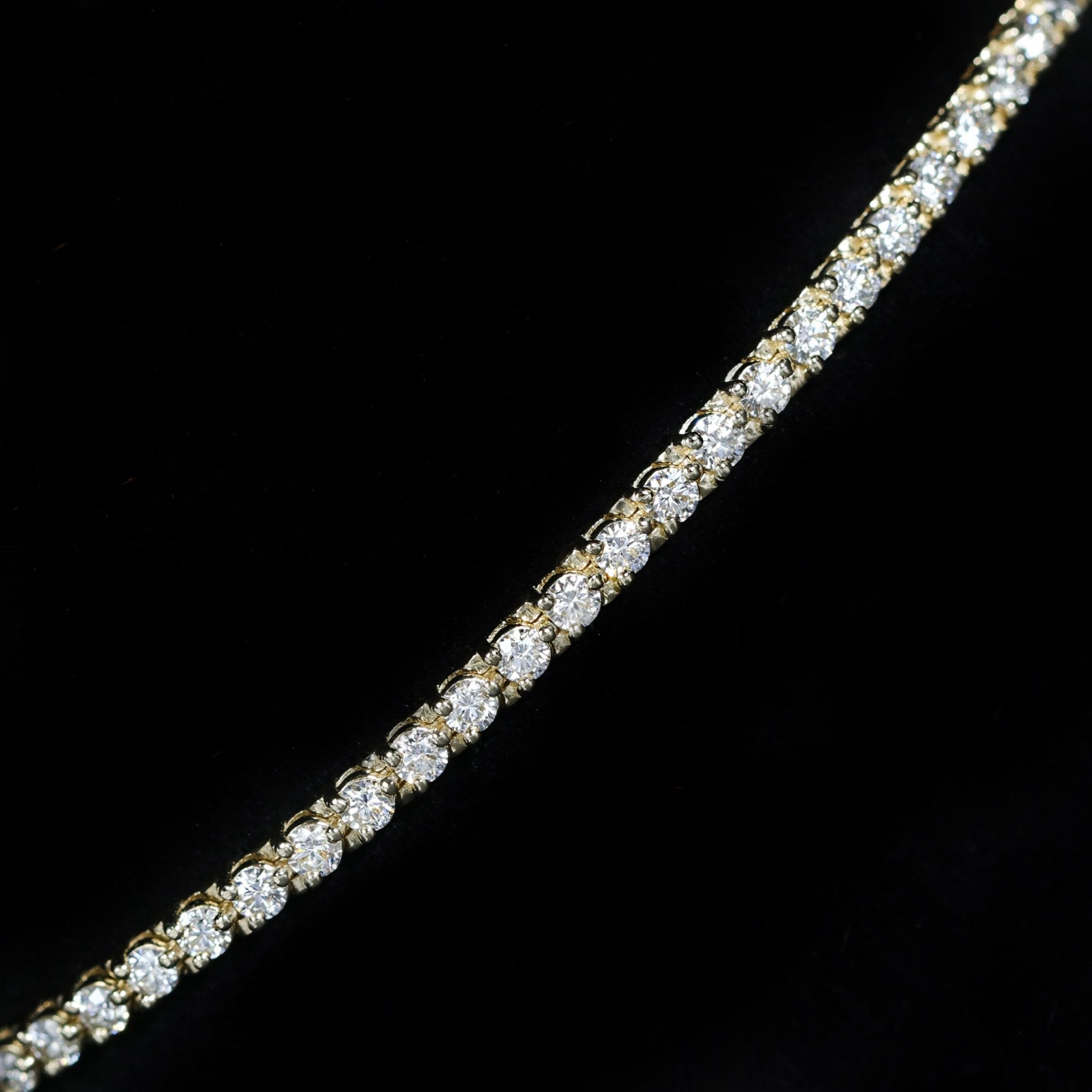 14K Yellow Gold 3.00 CTW Diamond Tennis Bracelet, 7" - Walton's Jewelry