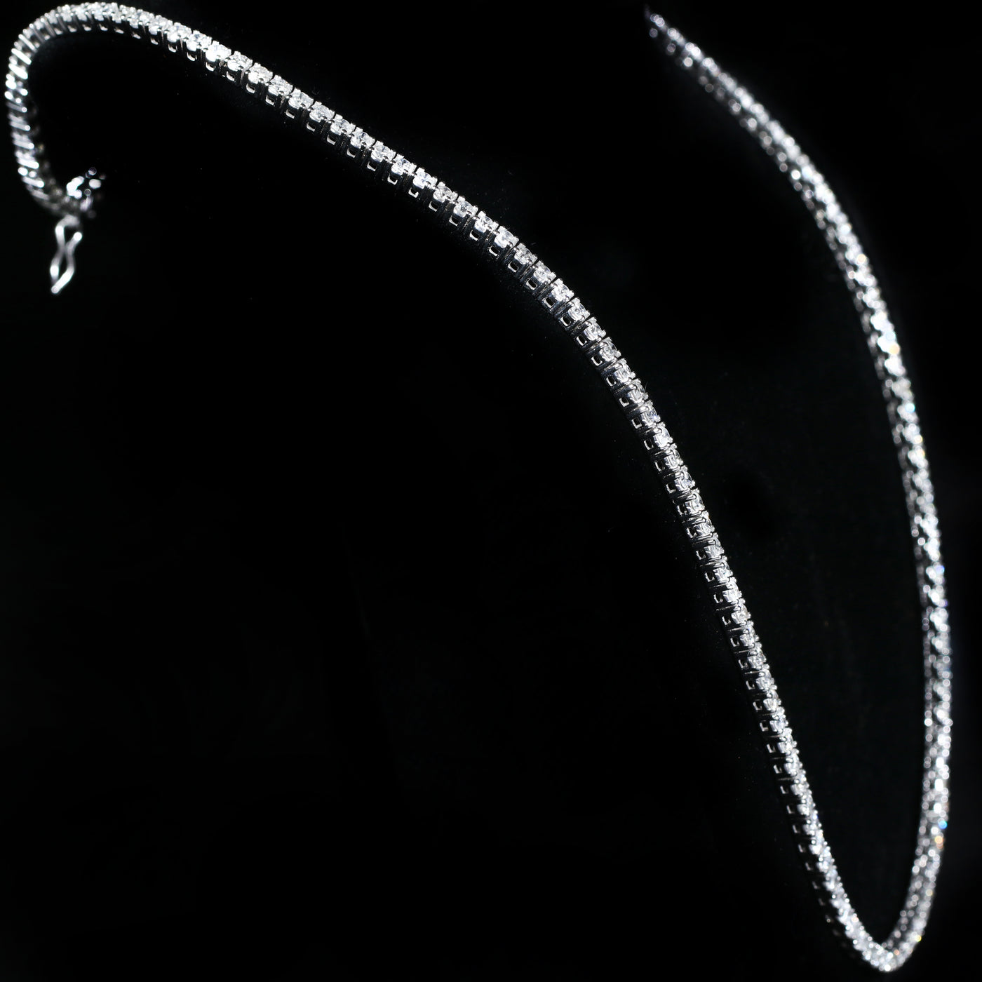 14k White Gold 8.78 CTW Diamond Tennis Necklace