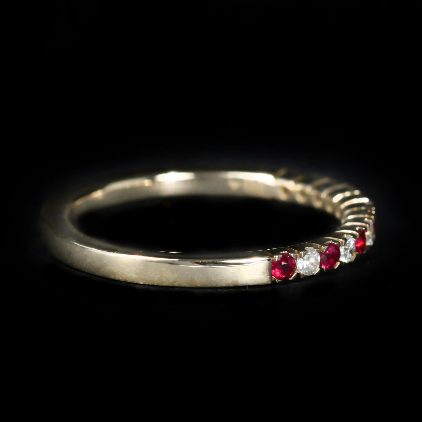14K Yellow Gold 0.20 CTW Ruby and Diamond Band