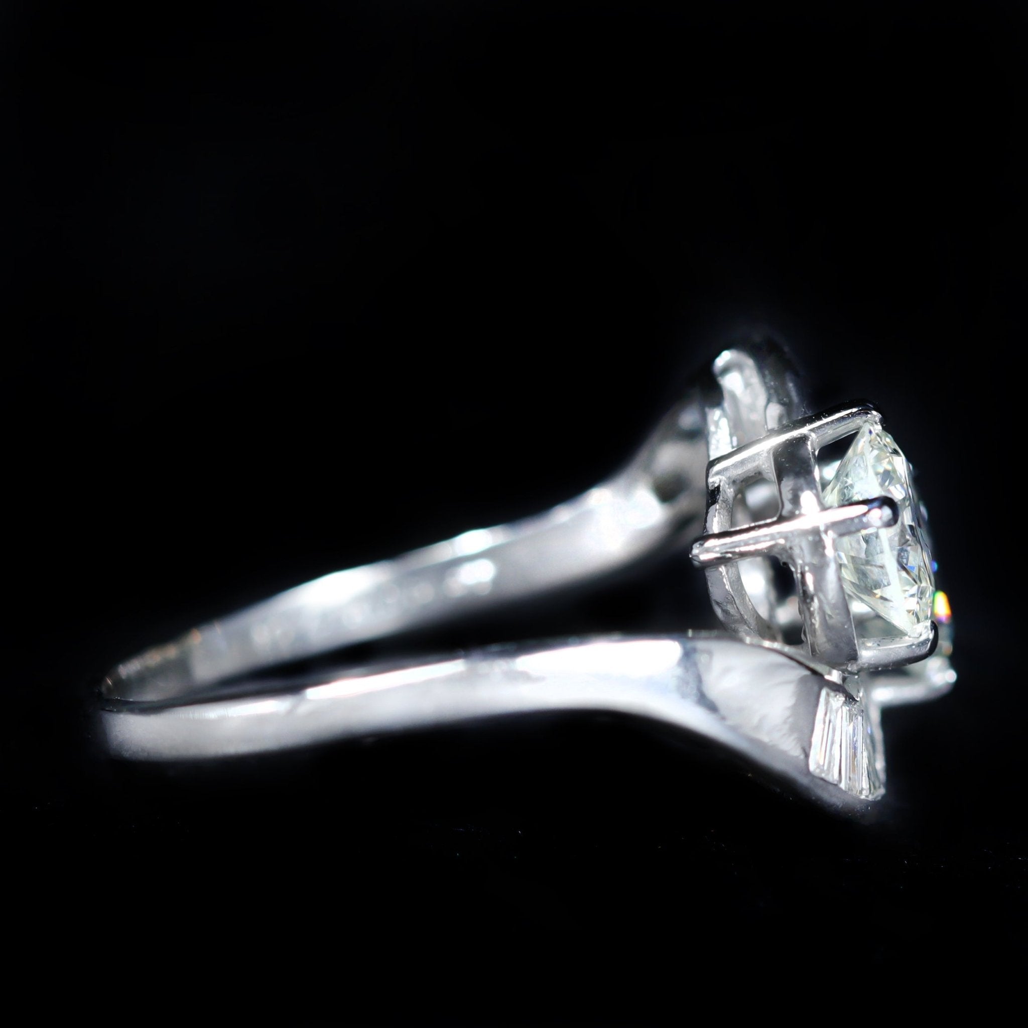 Art Deco 2.50 CTW Diamond Toi et Moi Engagement Ring - Walton's Jewelry