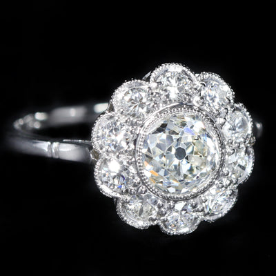 Estate 1.26 Carat Old Mine Cut Diamond Engagement Ring