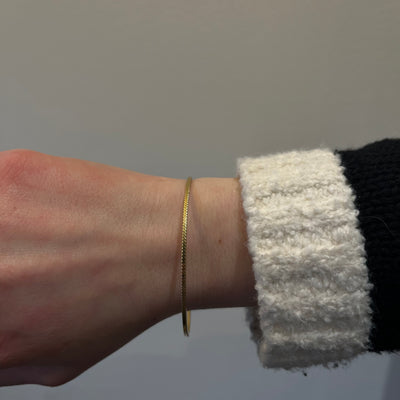 14k Yellow Gold Textured Bangle Bracelet