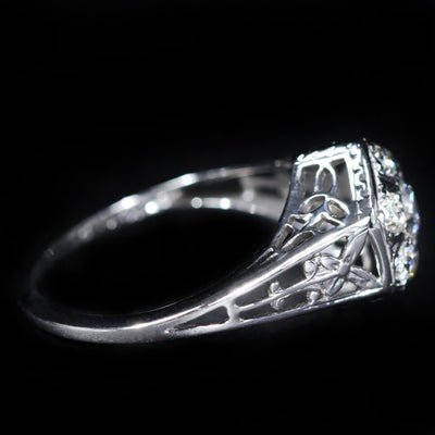 Art Deco 0.60 CTW Old European Cut Diamond Engagement Ring