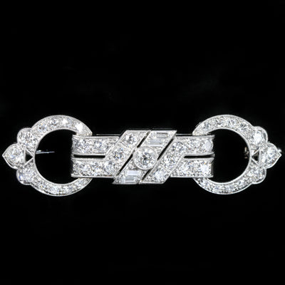 Art Deco Platinum 2.00 CTW Diamond Brooch