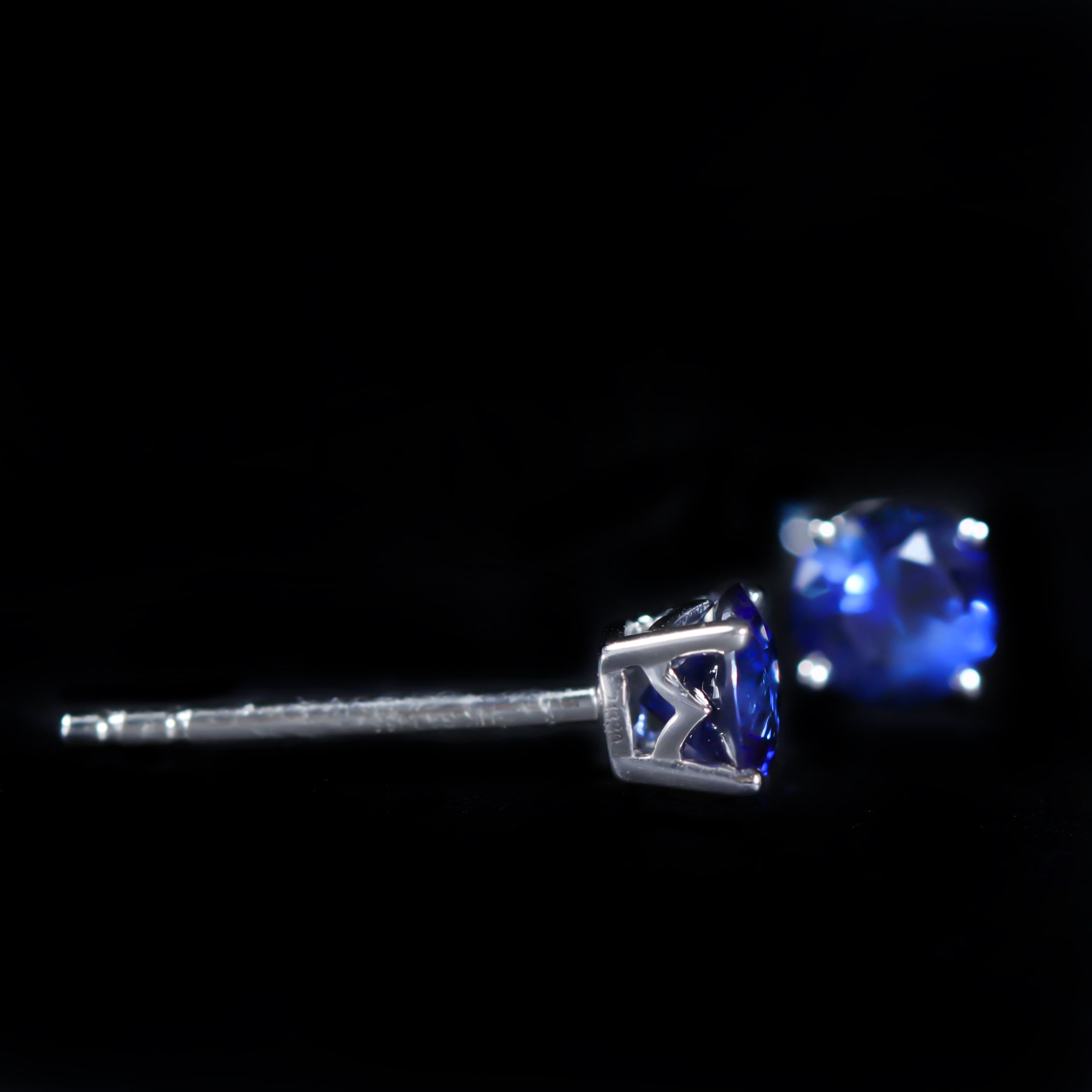 14K White Gold 0.91 CTW Sapphire Stud Earrings