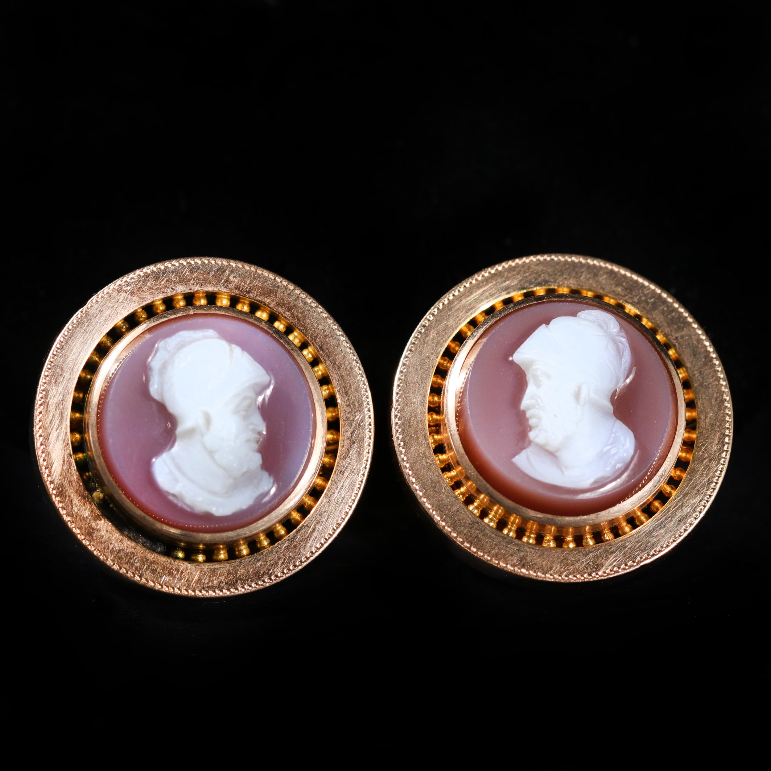 Victorian 14K Yellow Gold Cameo Hardstone Cufflinks – Walton's Jewelry