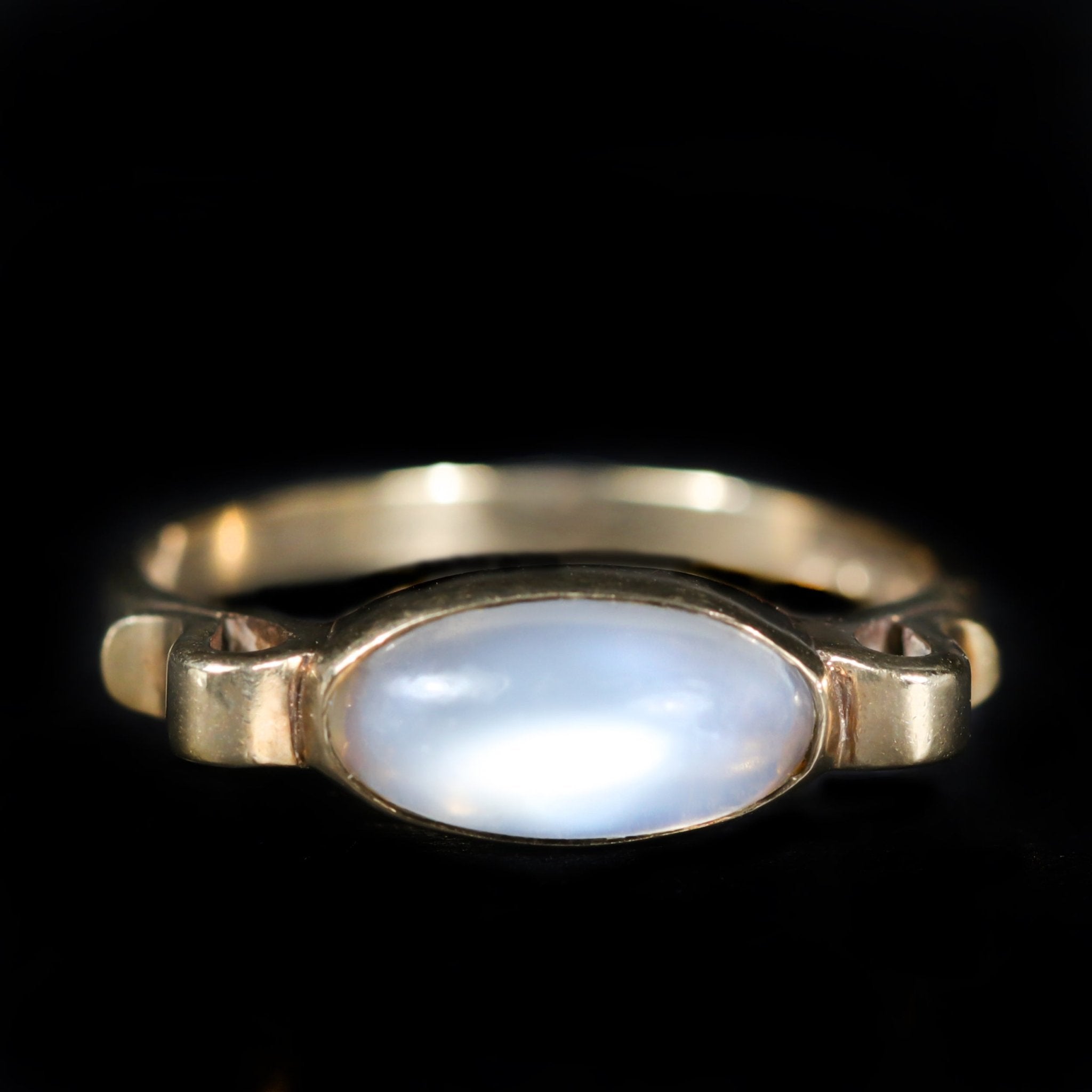 Estate 9K Yellow Gold Moonstone Ring, Circa 1978 - Walton's Jewelry