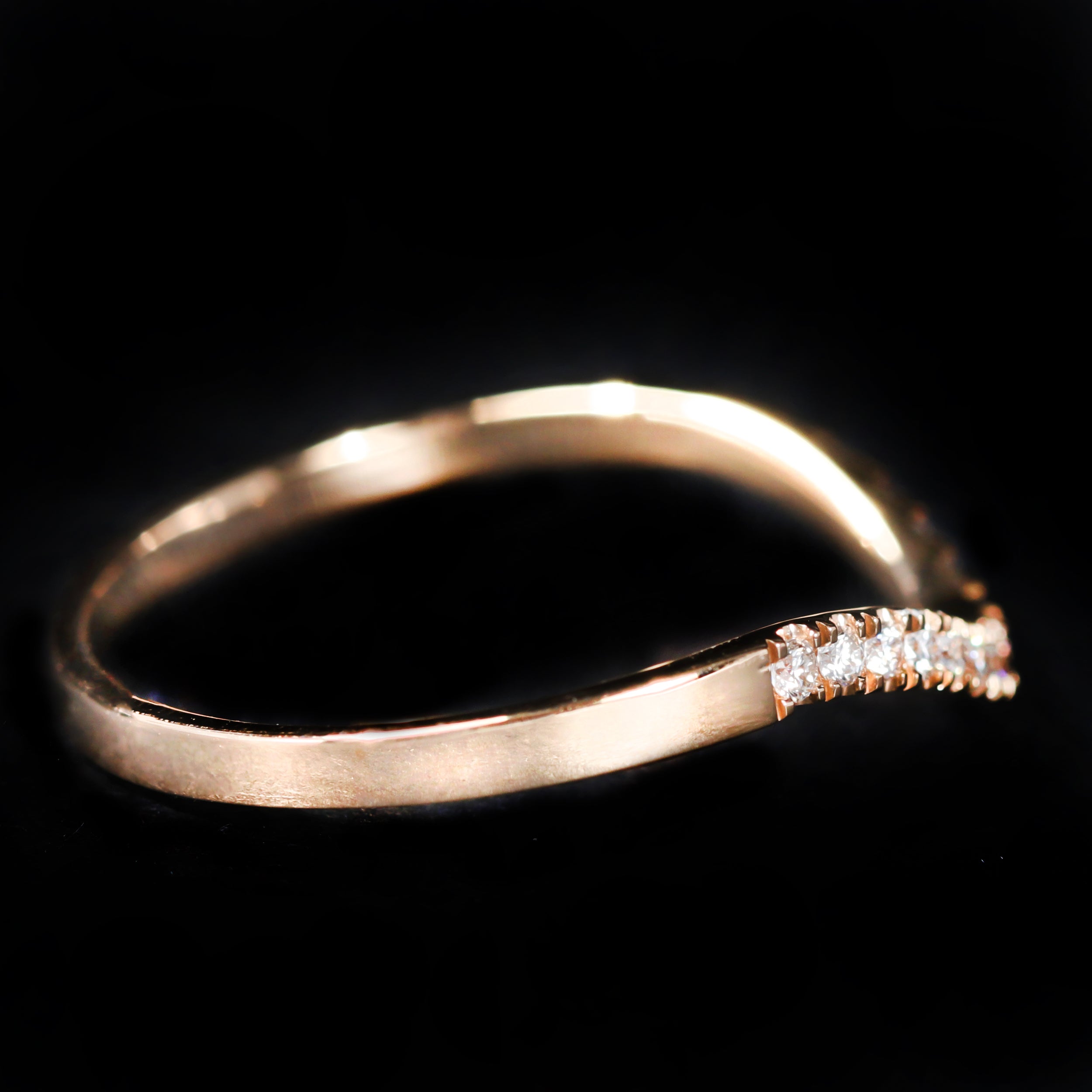 18K Rose Gold 0.22 CTW Diamond Curved Band