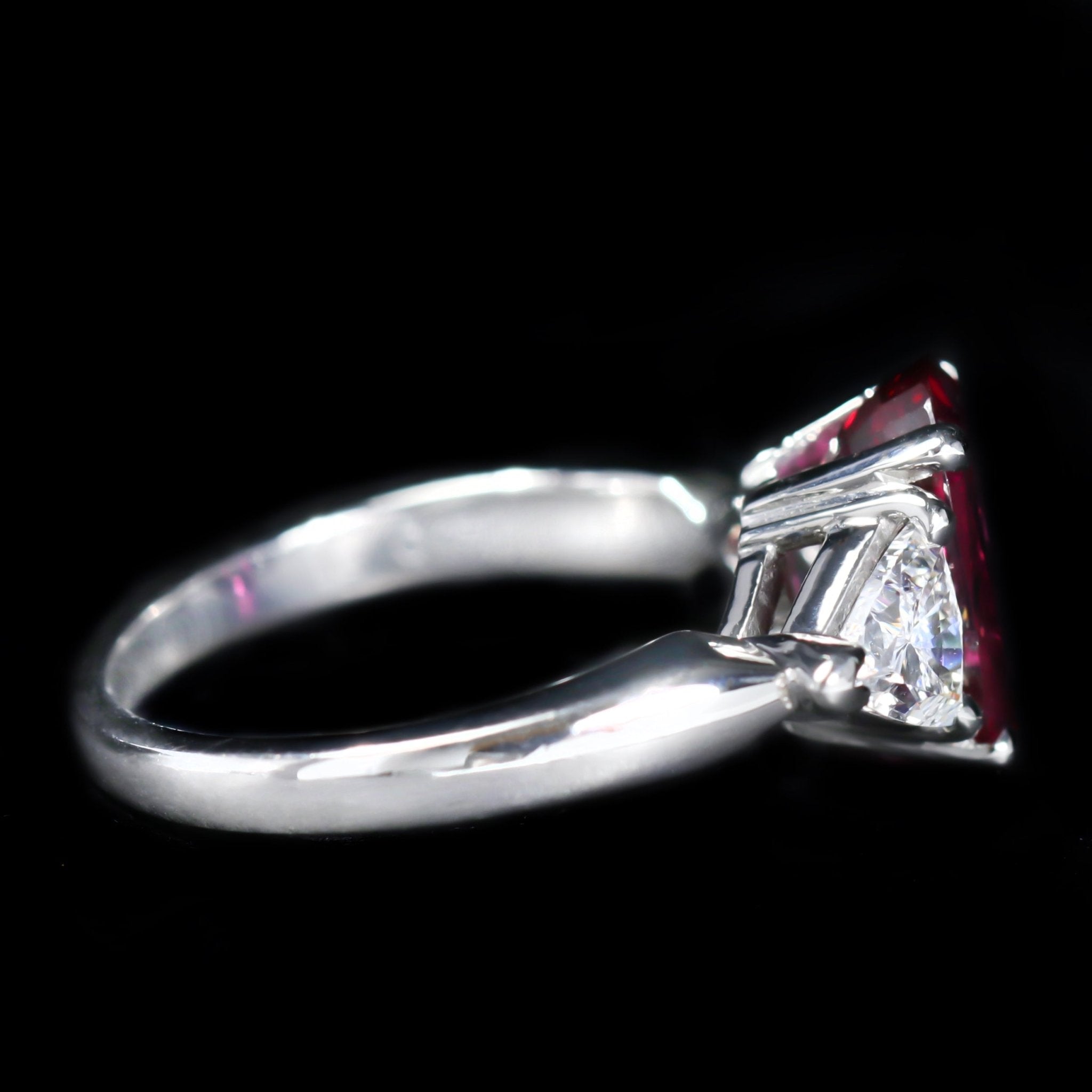 Platinum GIA 2.45 Carat Ruby and Diamond Ring - Walton's Jewelry