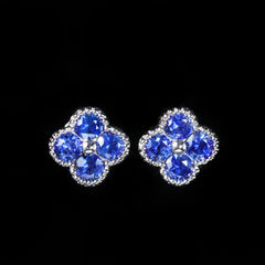 14K White Gold 0.50CTW Sapphire Stud Earrings - Walton's Jewelry