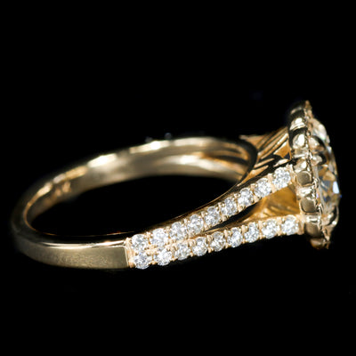 18K Yellow Gold GIA 1.24 Carat Old European Cut Diamond Engagement Ring