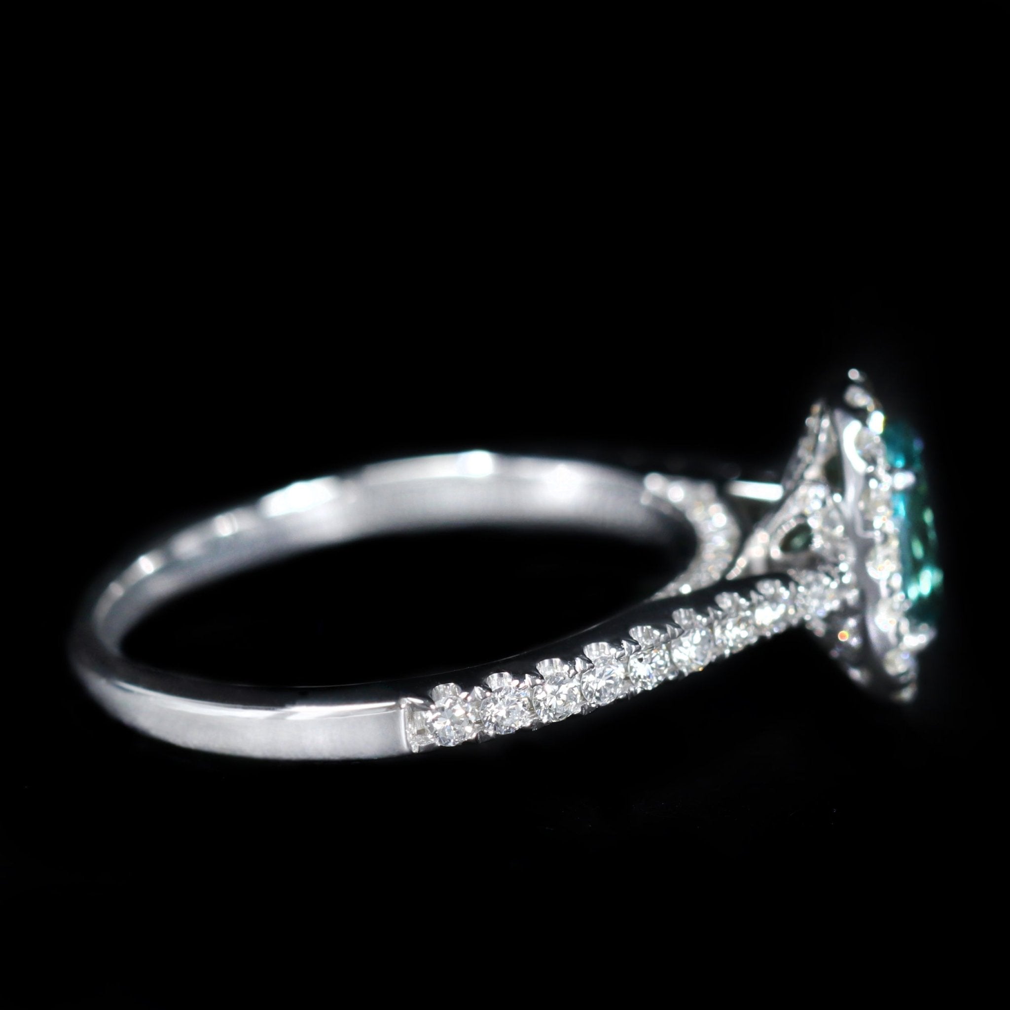 14K White Gold GIA 0.89 Carat Alexandrite and Diamond Ring - Walton's Jewelry