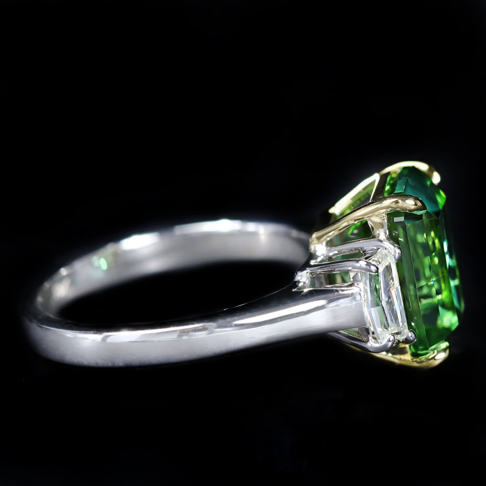 18K Gold 4.56 Carat Tourmaline and Diamond Ring - Walton's Jewelry