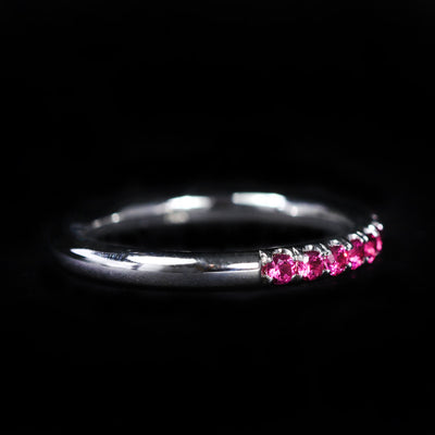 14K White Gold 0.34 CTW Pink Spinel Band