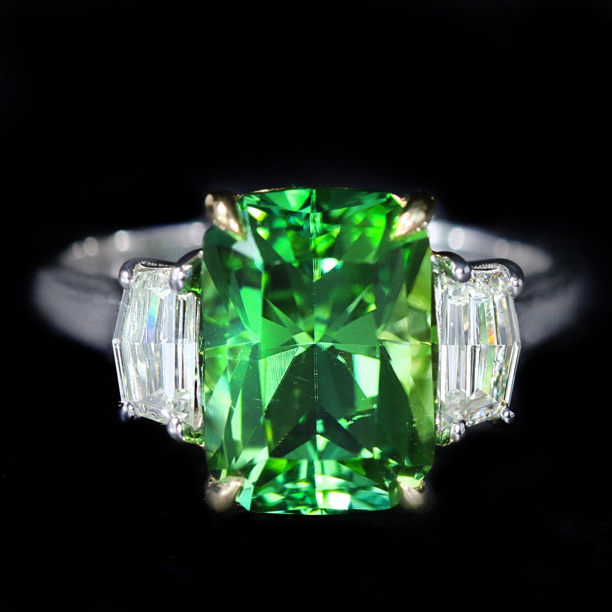 18K Gold 4.56 Carat Tourmaline and Diamond Ring - Walton's Jewelry