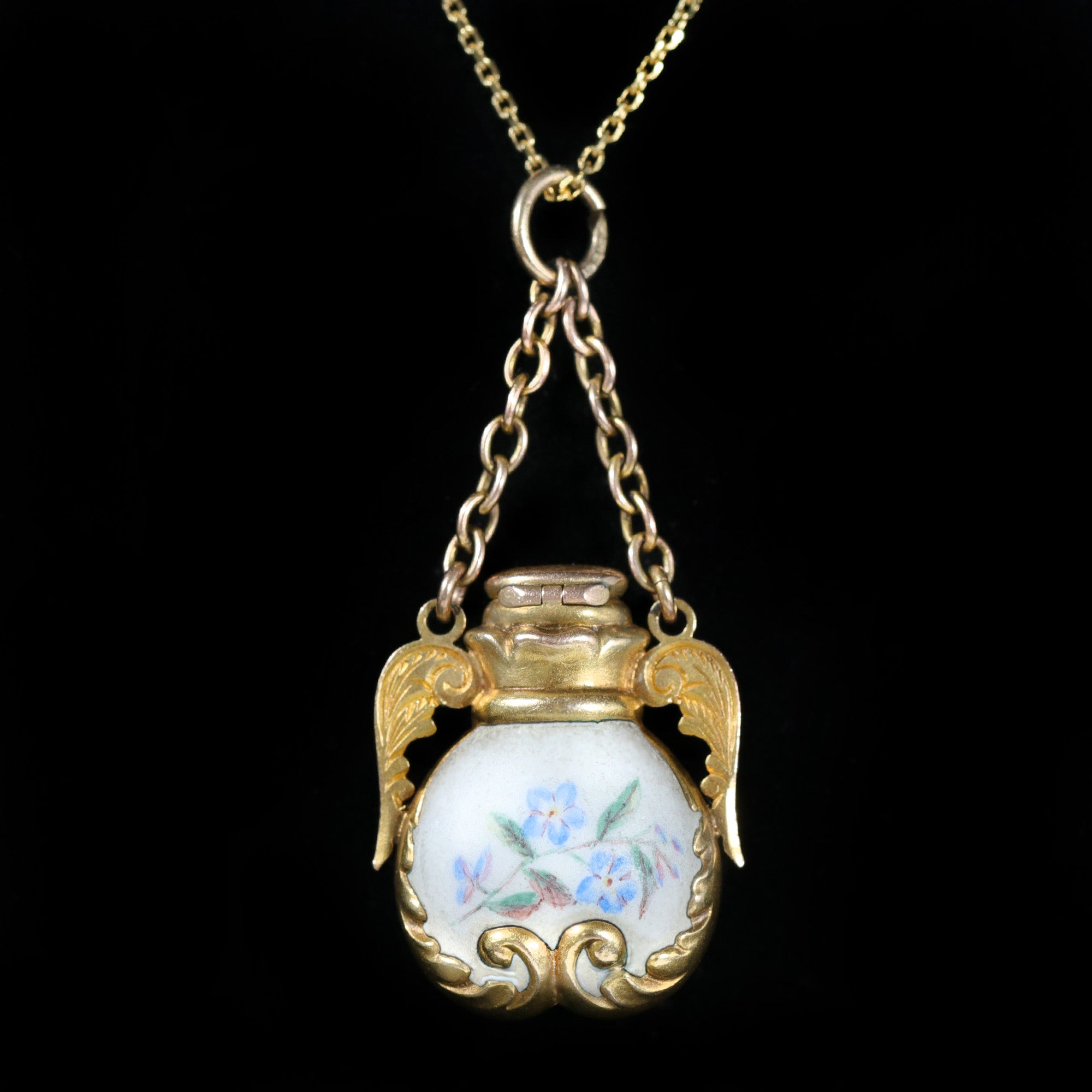 Victorian 14K Yellow Gold and Enamel Perfume Charm