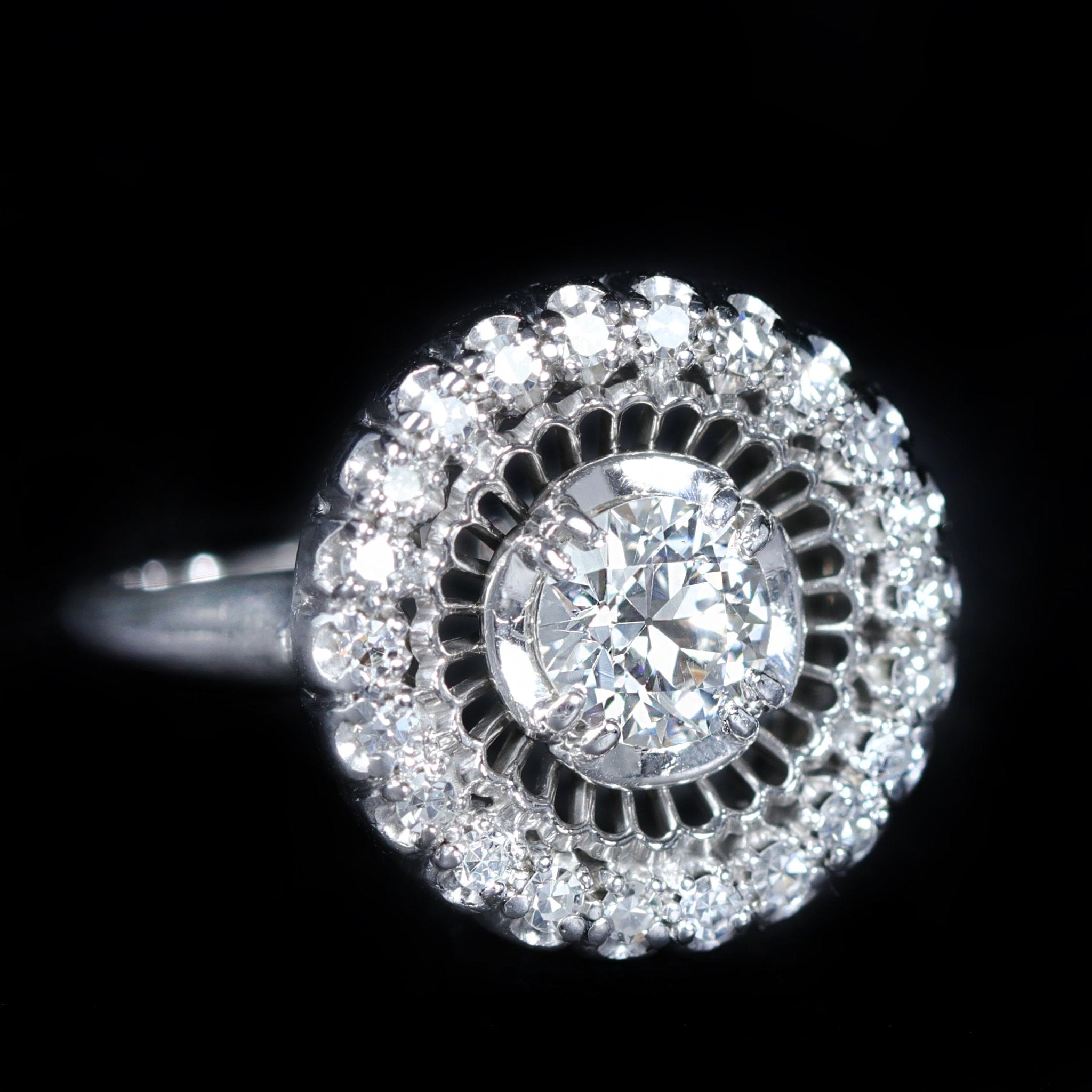 Mid Century 0.50 Carat Old European Cut Diamond Ring by Jabel - Walton's Jewelry