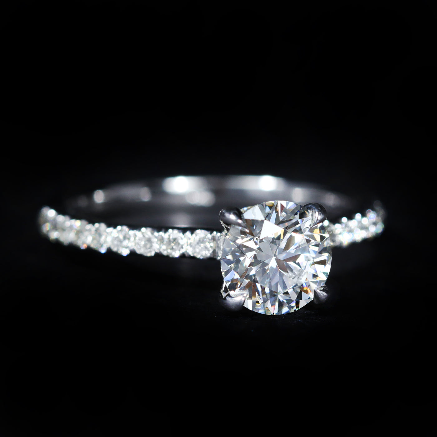 14K White Gold GIA 1.08 Carat Round Brilliant Cut Diamond Solitaire Engagement Ring