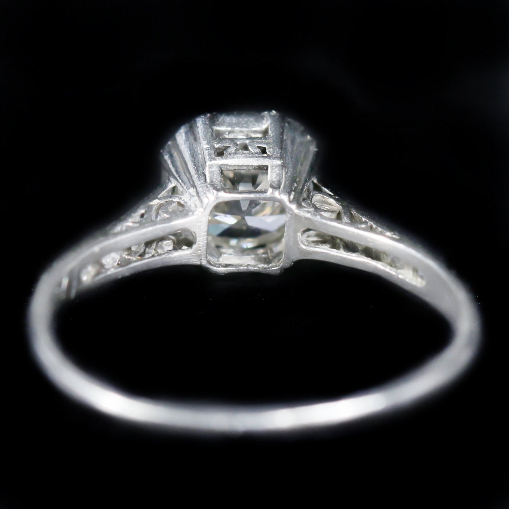 Art Deco 0.97 Carat Old European Cut Diamond Engagement Ring - Walton's Jewelry