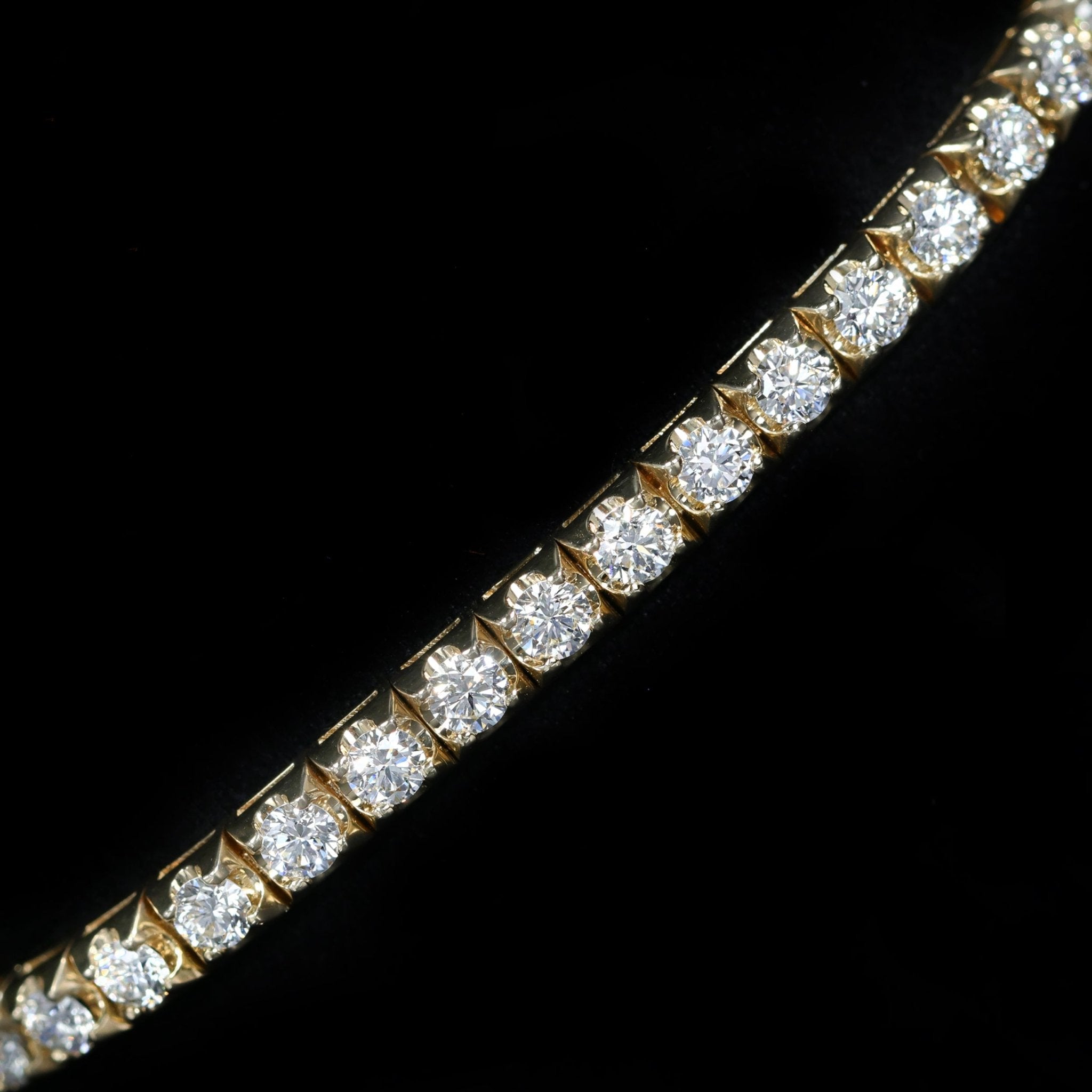 14K Yellow Gold 5.58 CTW Diamond Tennis Bracelet, 7" - Walton's Jewelry