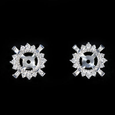 14K White Gold 0.22 CTW Diamond Earring Jackets