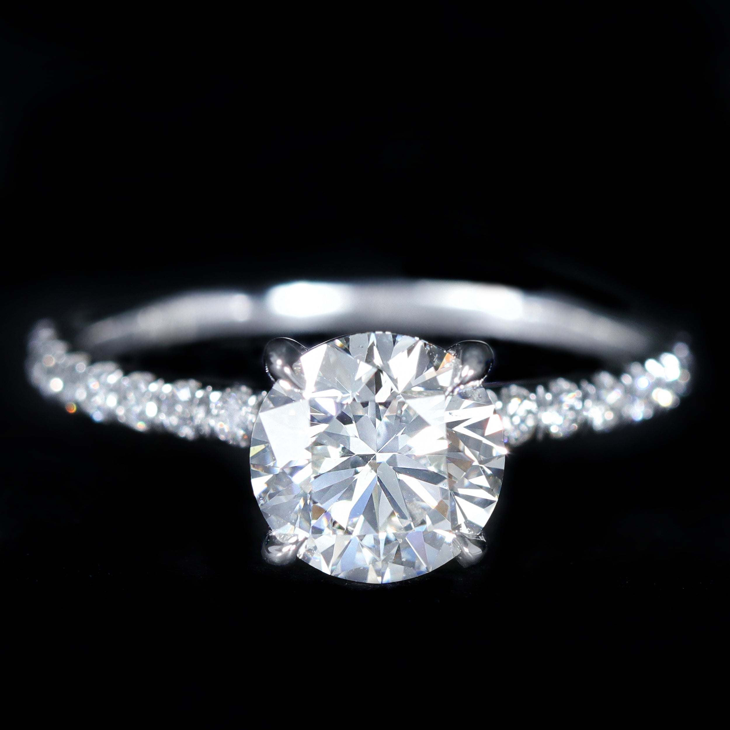 Platinum GIA 1.70 Carat Round Brilliant Cut Diamond Engagement Ring
