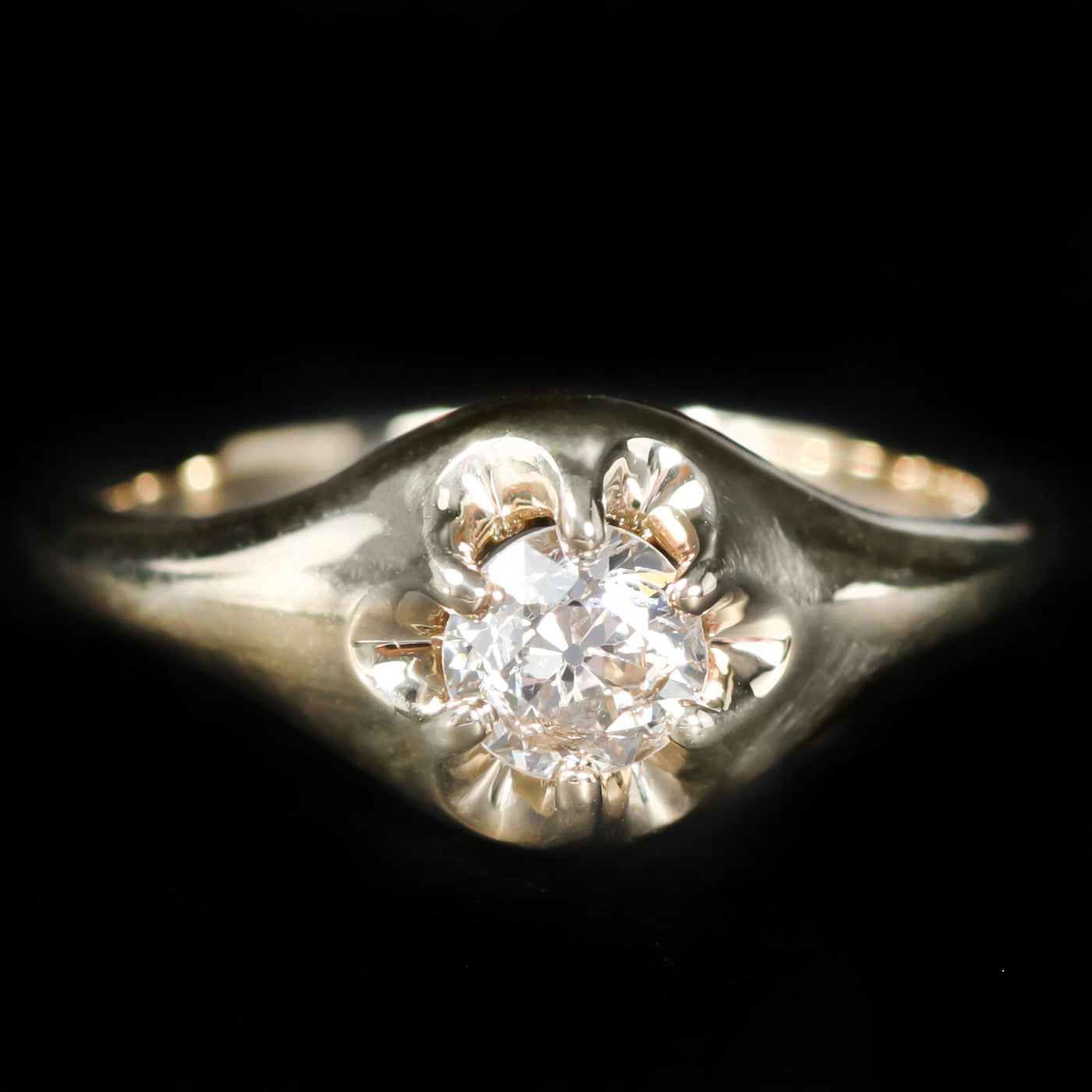 10K Yellow Gold 0.57 Carat Diamond Engagement Ring