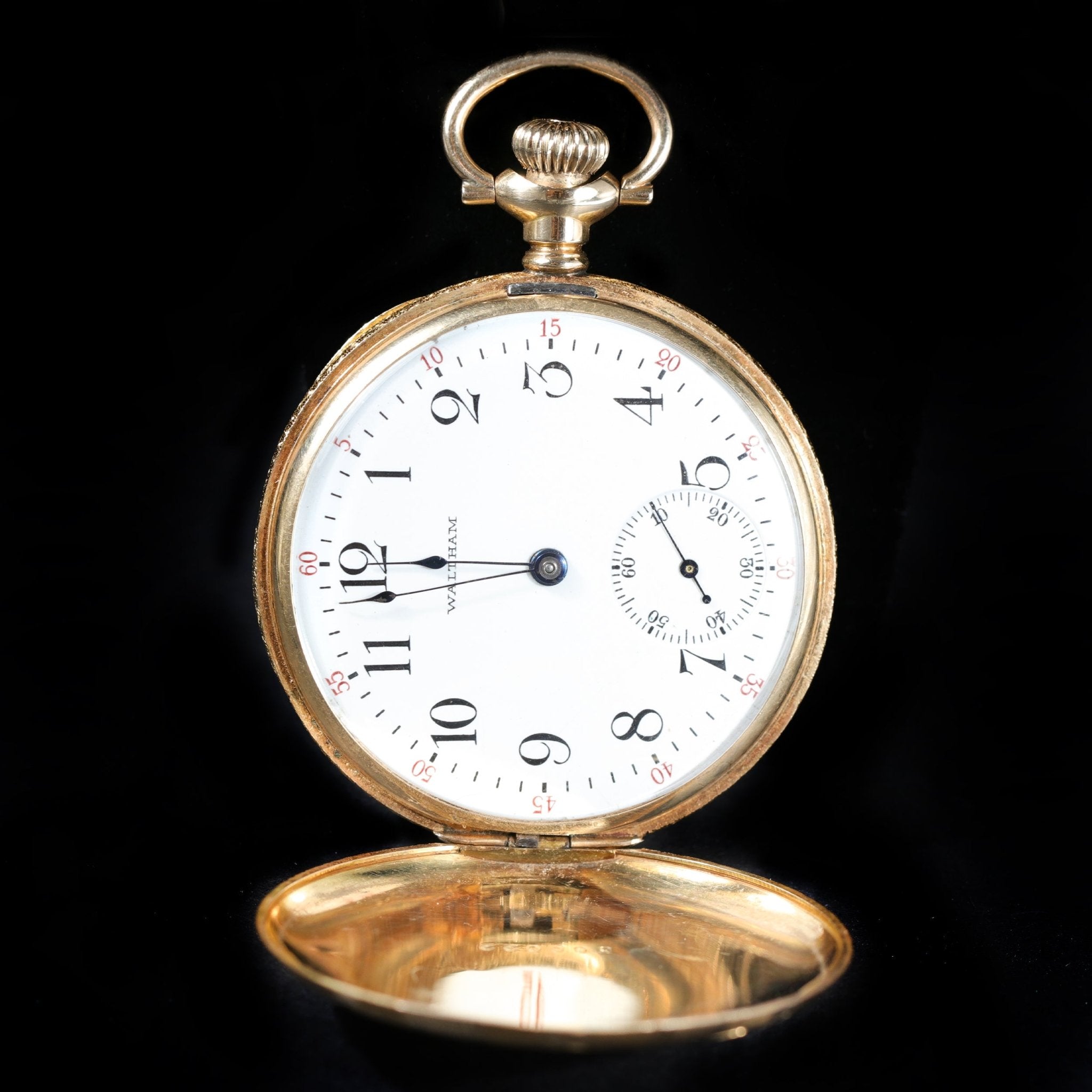 Edwardian 14K Yellow Gold Waltham Pocket Watch, Circa 1905 - Walton's Jewelry