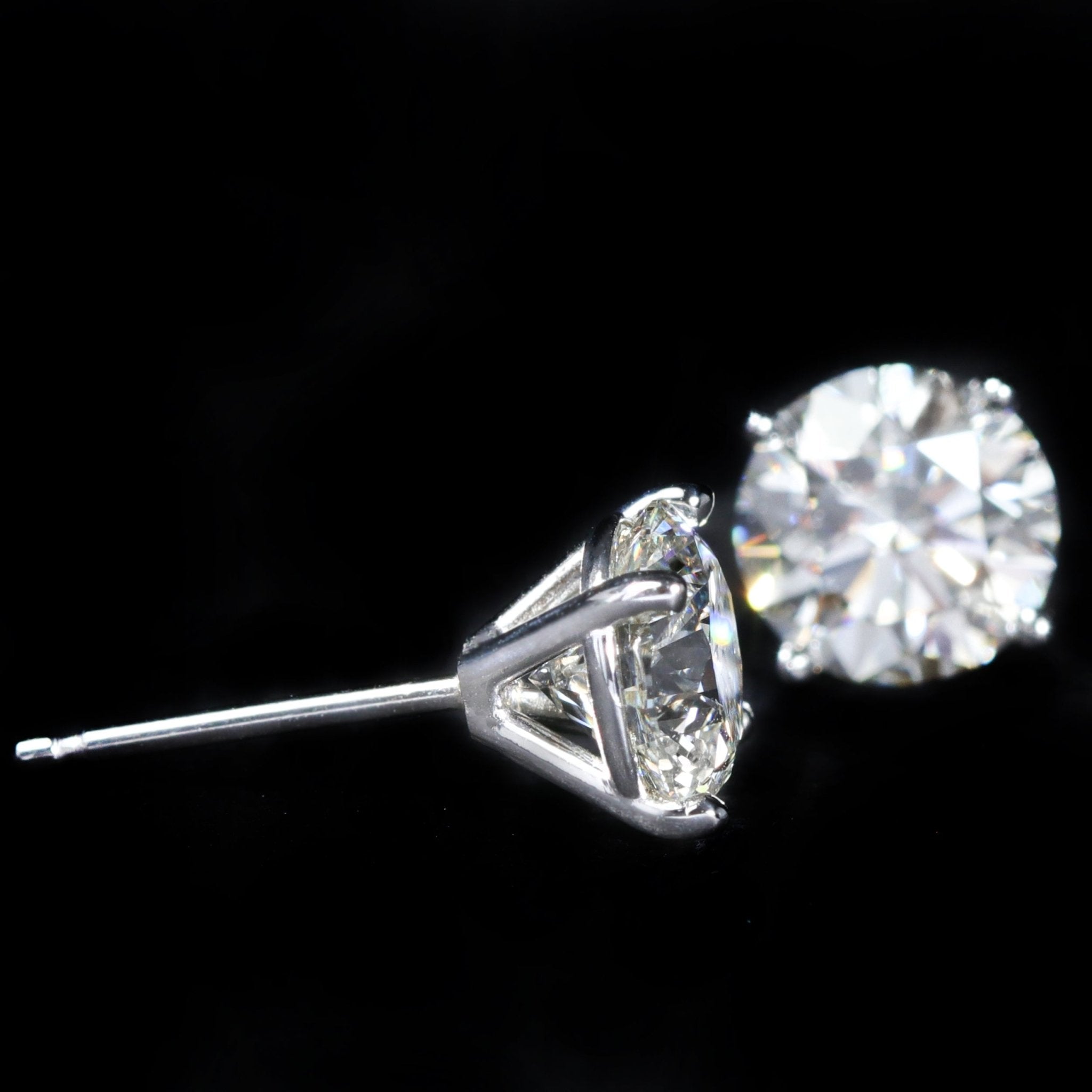 14k White Gold GIA 1.40 CTW Diamond Stud Earrings - Walton's Jewelry