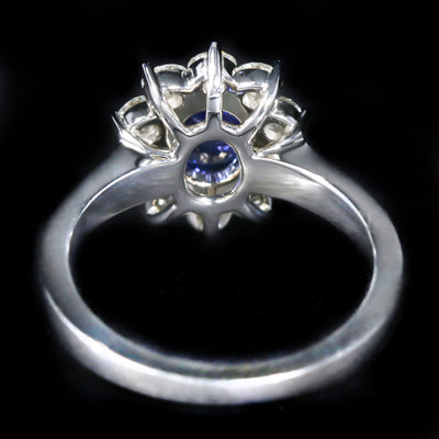18k White Gold 0.89 Carat Sapphire and Diamond Ring