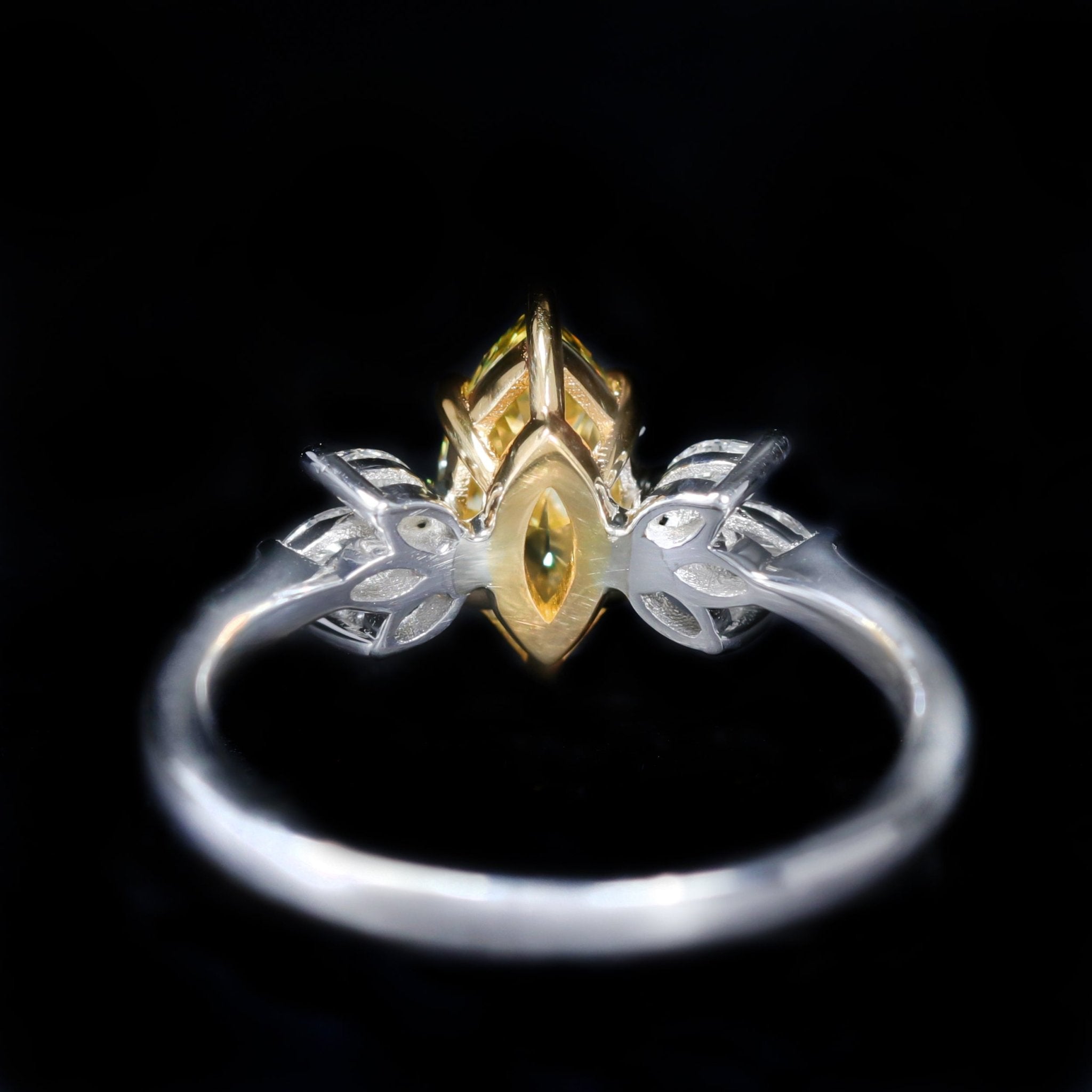 Platinum GIA 1.08 Carat Natural Fancy Intense Yellow Diamond Ring - Walton's Jewelry