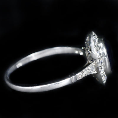 Platinum GIA 2.51 Carat Sapphire and Diamond Ring