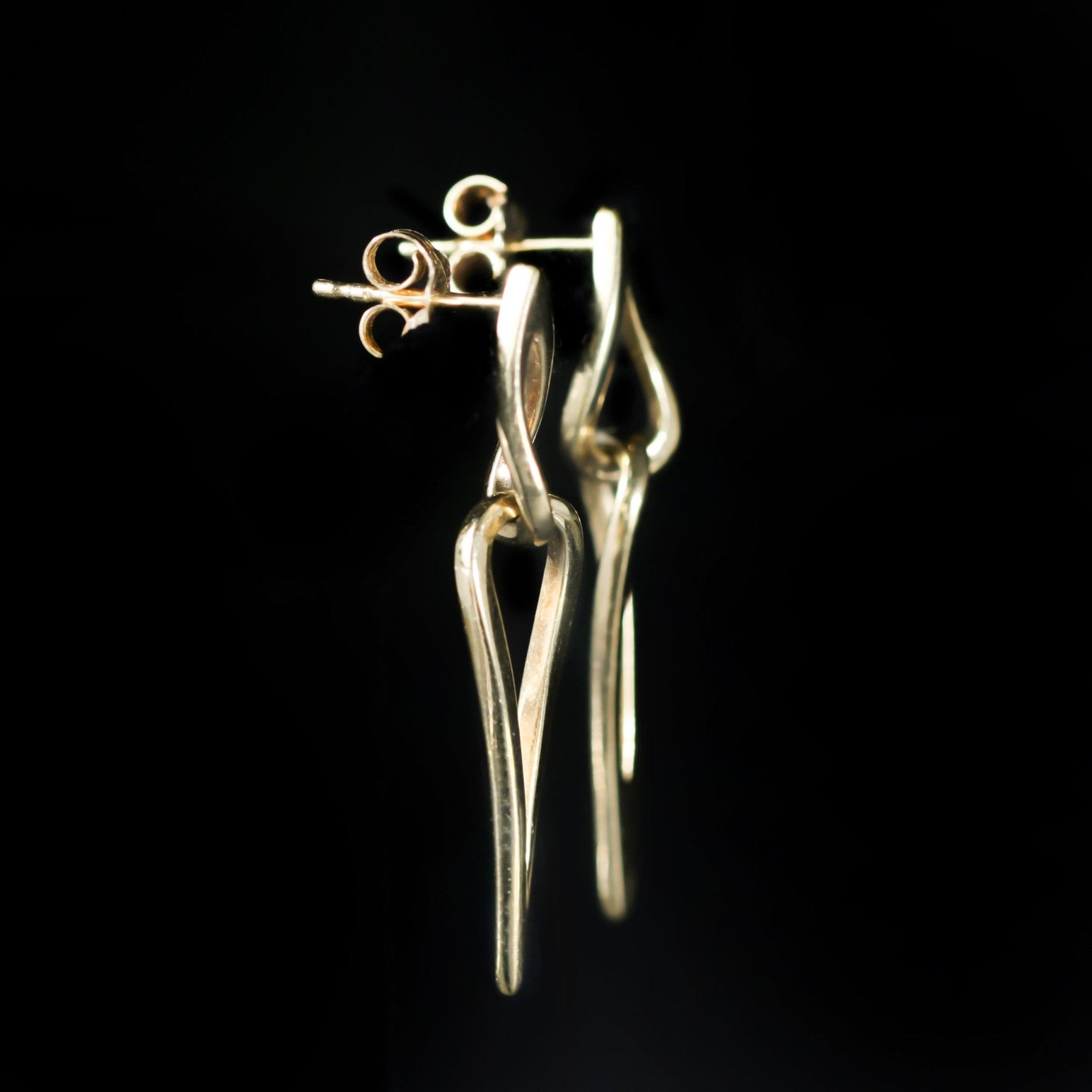 Estate 14K Yellow Gold Interlocking Dangle Earrings - Walton's Jewelry