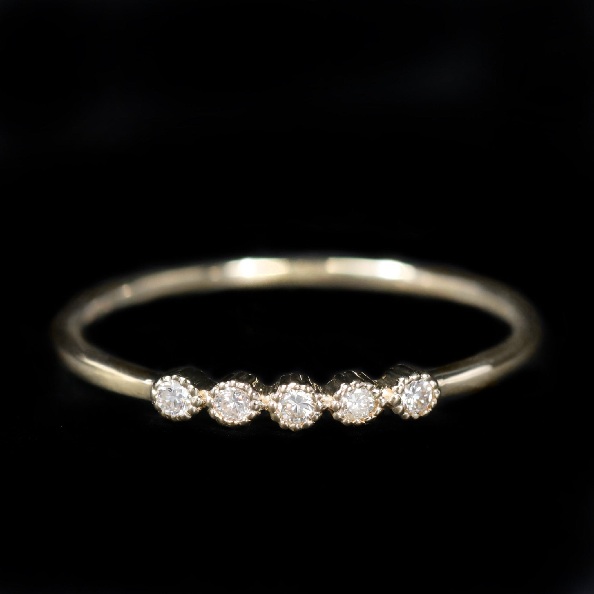 14K Yellow Gold 0.08 CTW Diamond Bezel Band - Walton's Jewelry