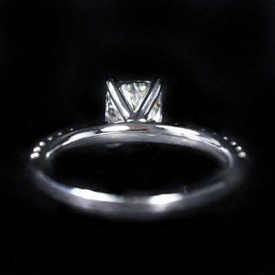14K White Gold GIA 1.01 Carat Cushion Cut Diamond Engagement Ring