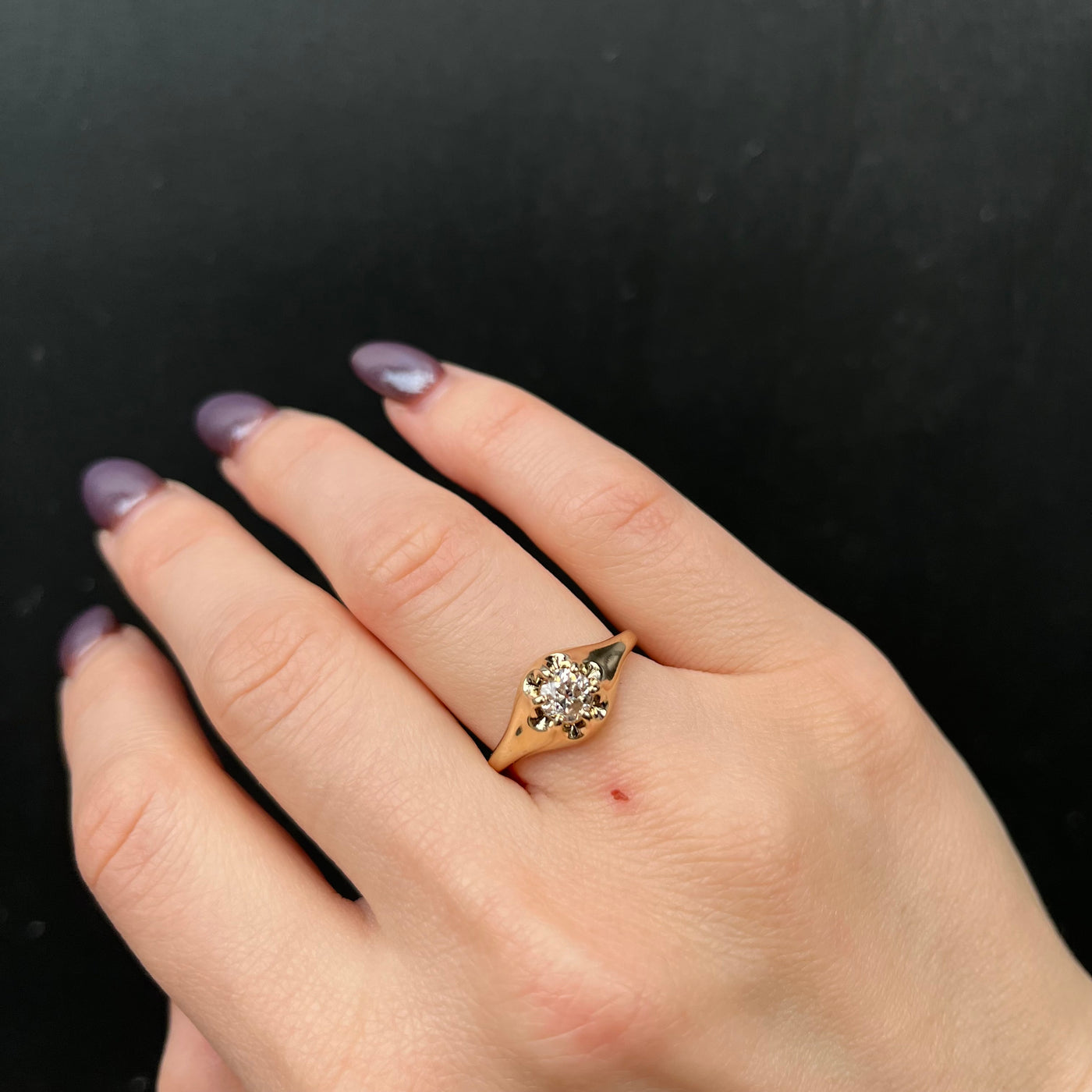 10K Yellow Gold 0.57 Carat Diamond Engagement Ring