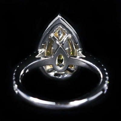 Platinum GIA 2.01 Carat Fancy Yellow Diamond Engagement Ring