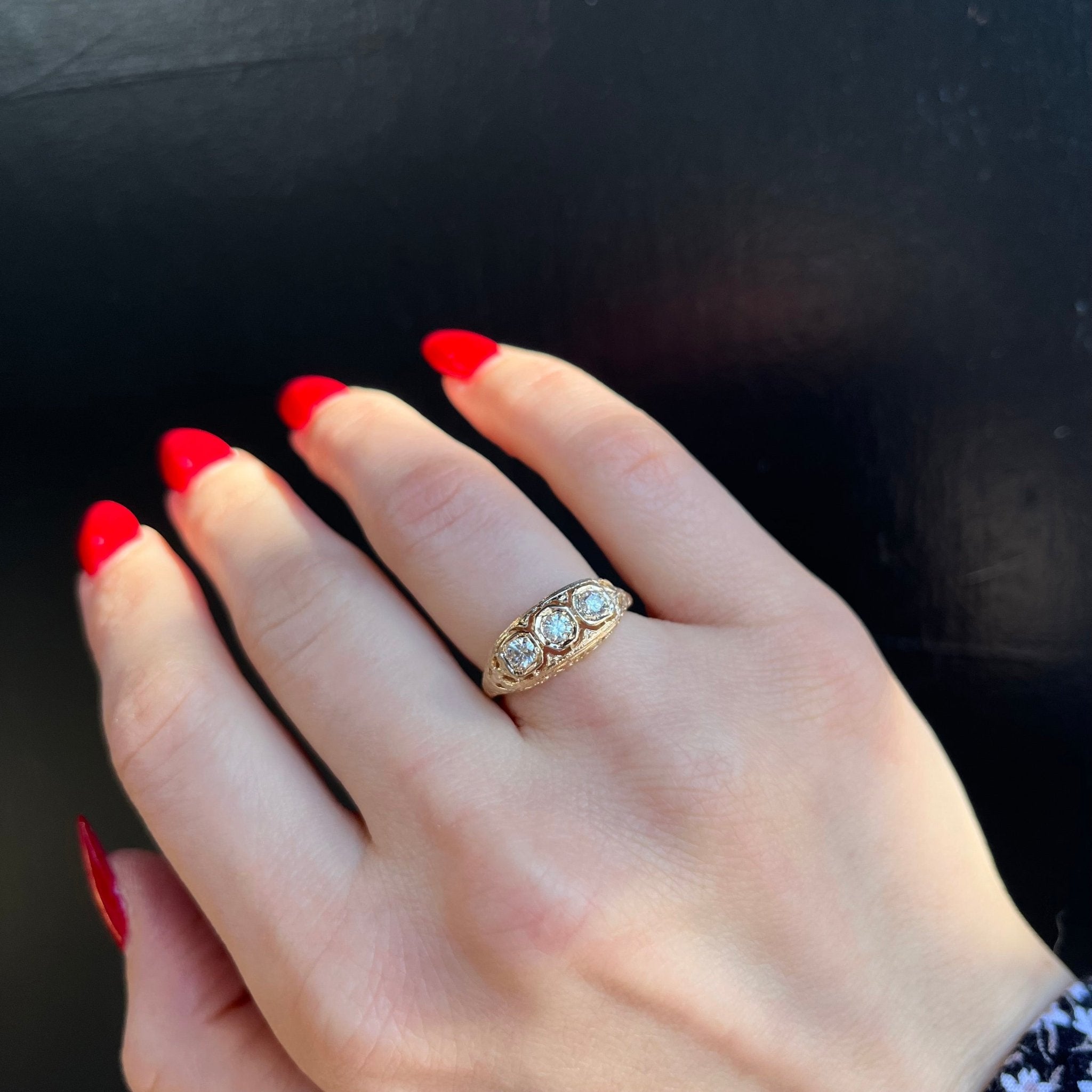 14K Yellow Gold 0.37 CTW Diamond Ring - Walton's Jewelry