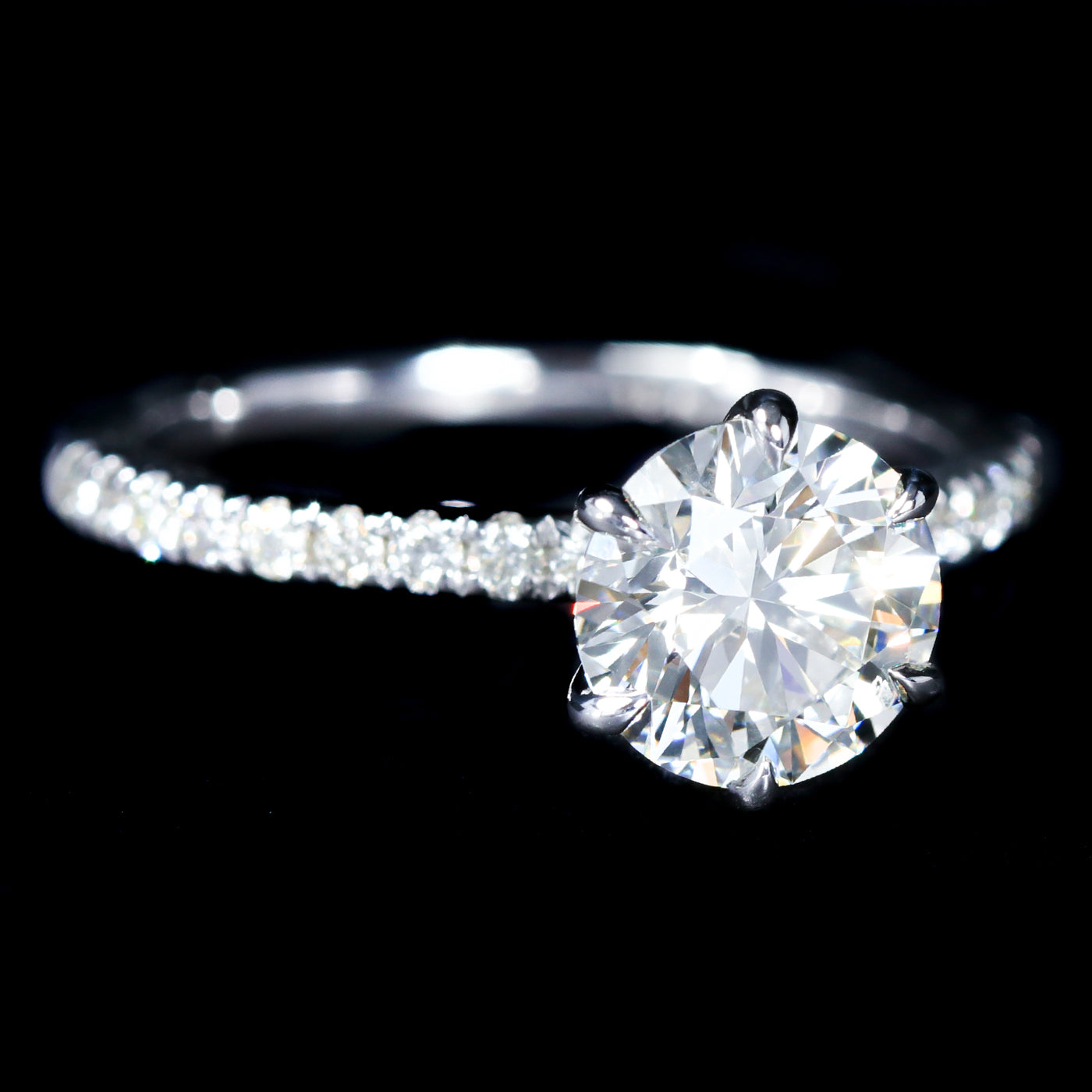 18K White Gold GIA 1.20 Carat Round Brilliant Cut Diamond Engagement Ring