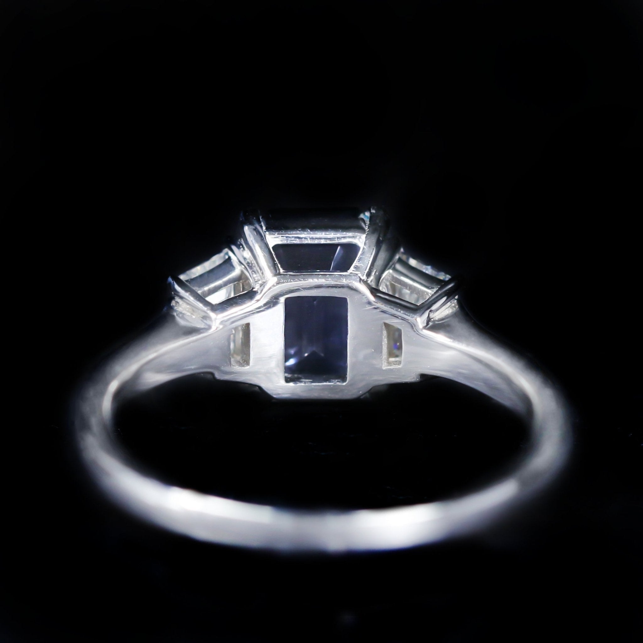 18K White Gold 1.65 Carat Sapphire and Diamond Ring - Walton's Jewelry