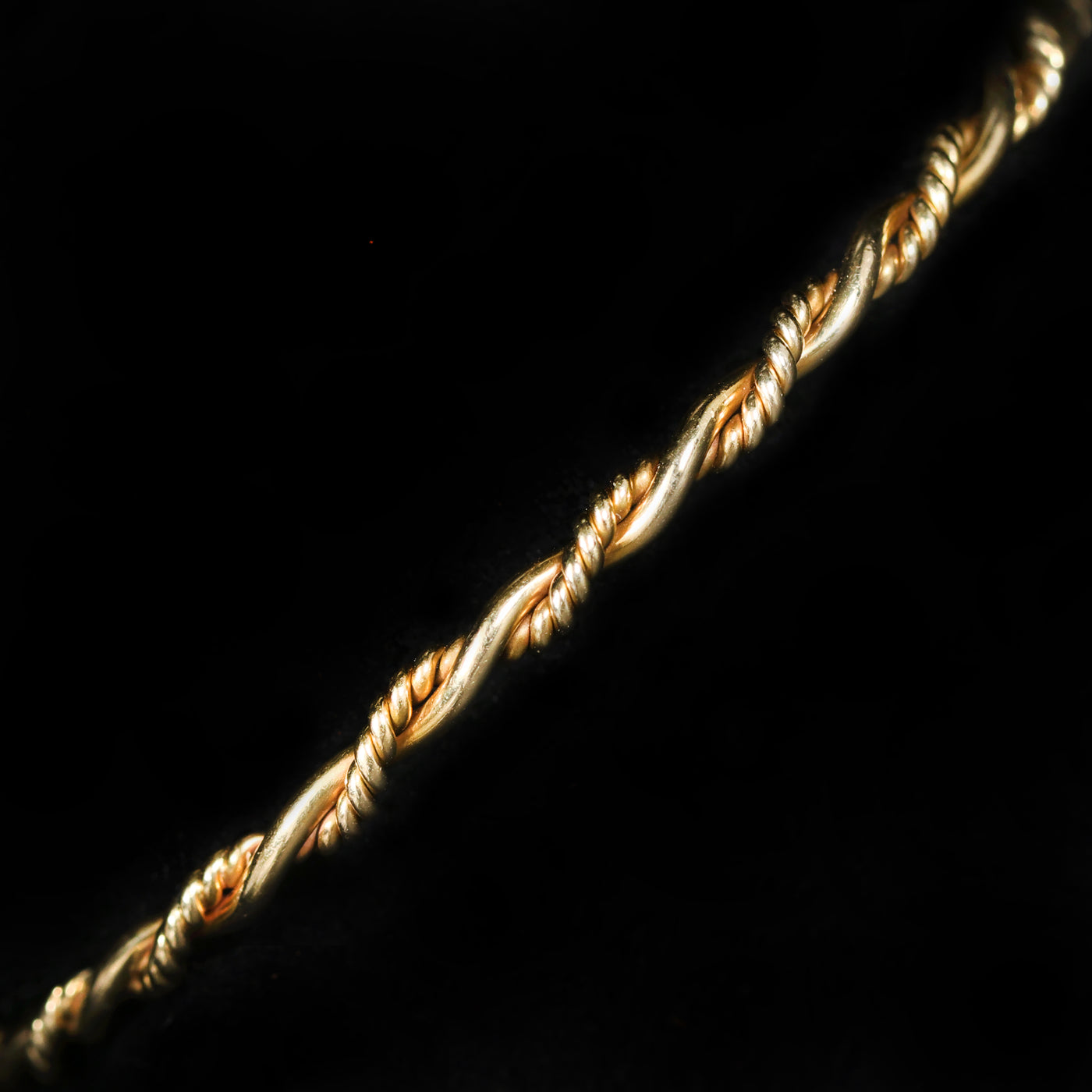 14k Yellow Gold Rope Bangle Bracelet