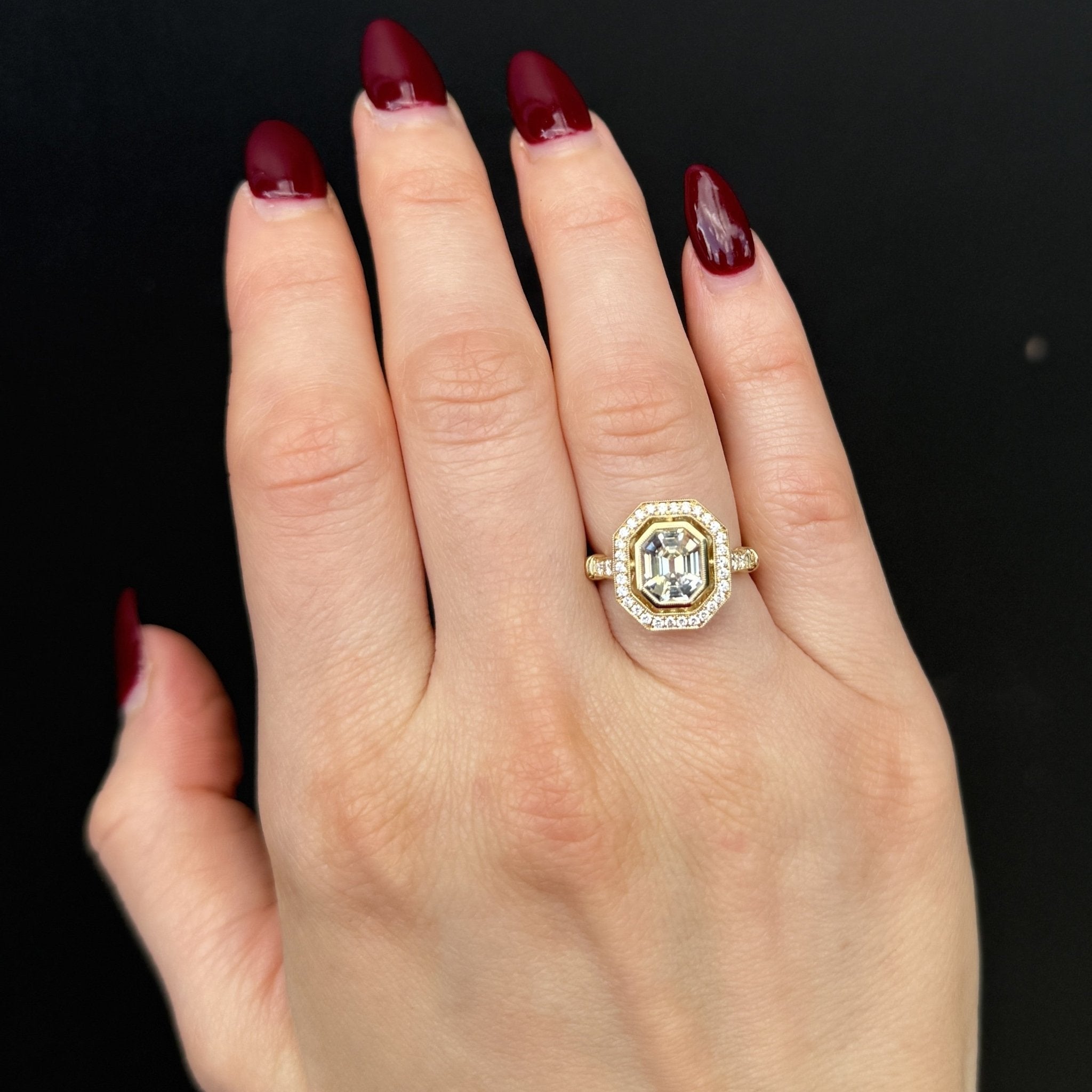 18K Yellow Gold 2.20 Carat Sapphire and Diamond Ring - Walton's Jewelry