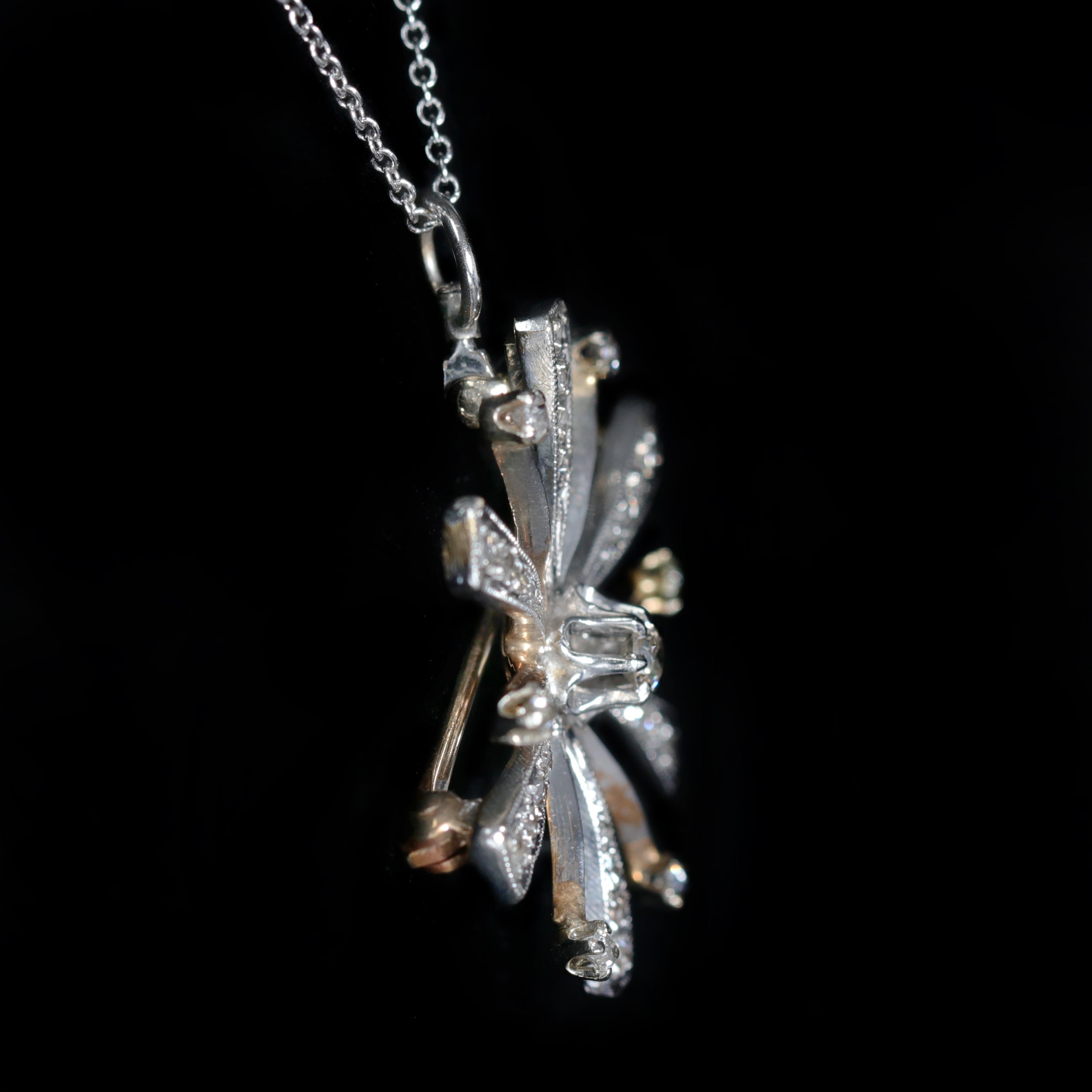 Edwardian 0.58 CTW Diamond Starburst Pendant/Brooch