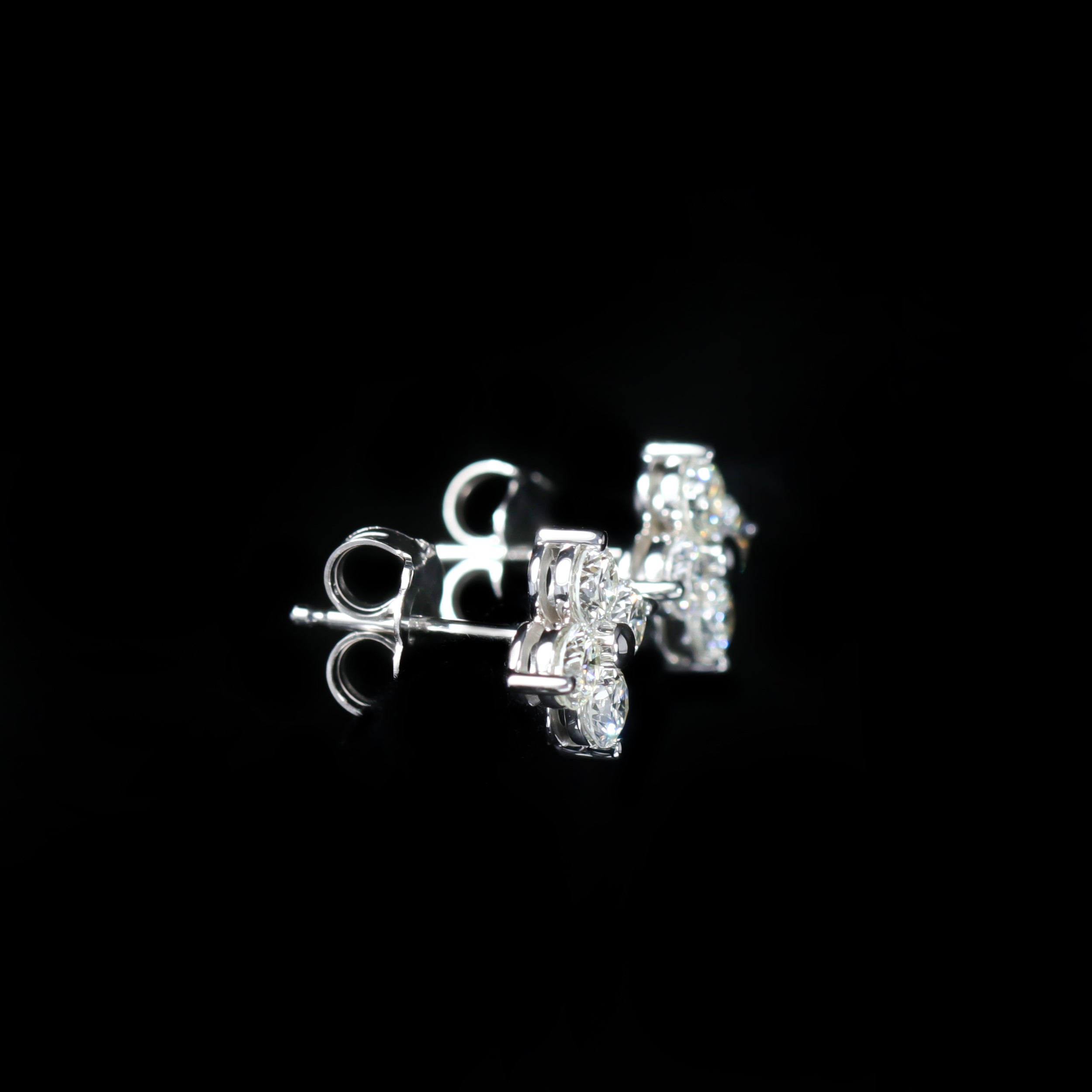 14K White Gold 0.25 CTW Diamond Quatrefoil Stud Earrings