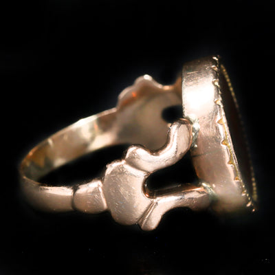 Victorian 14K Yellow Gold Carnelian Intaglio Ring