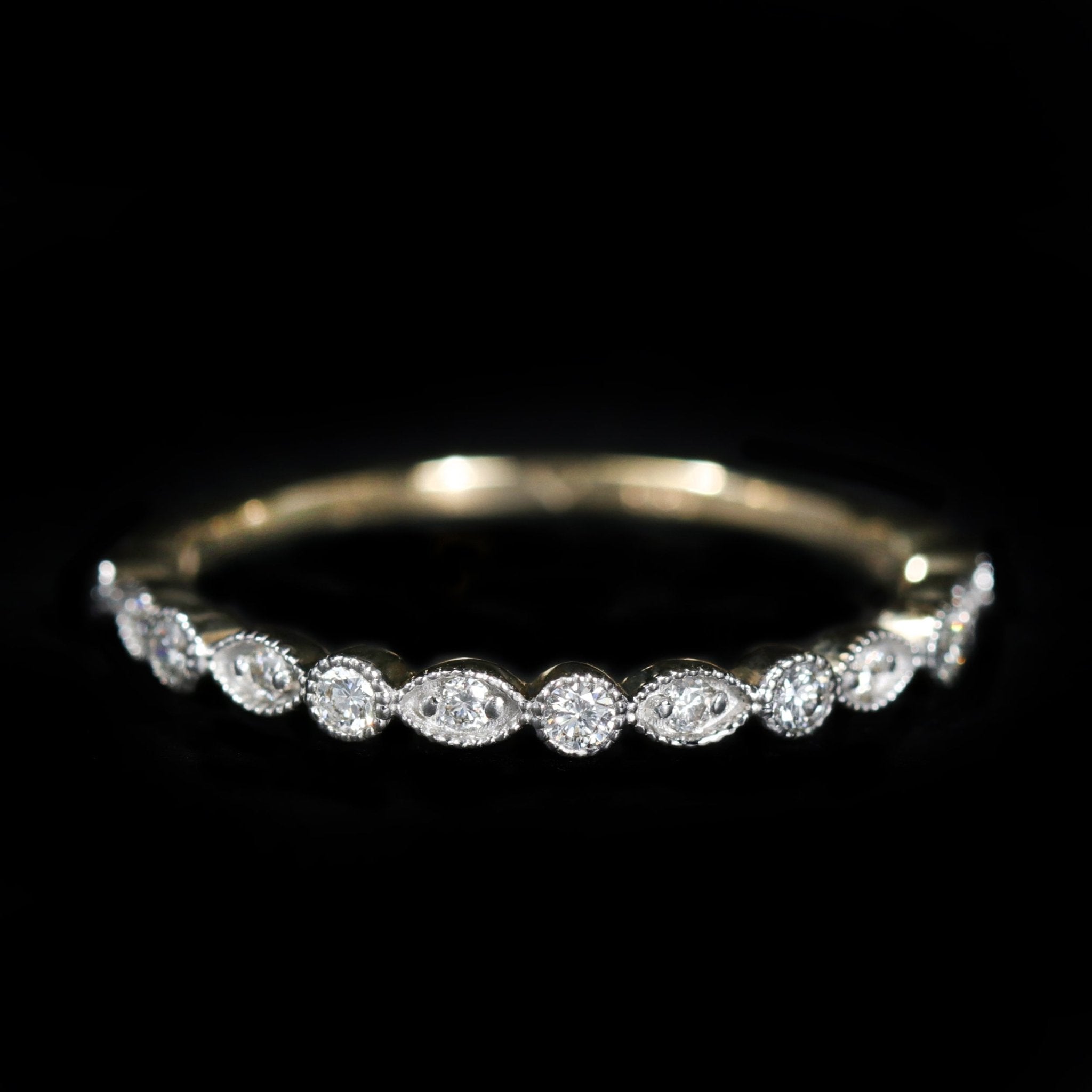 14k White Gold And Yellow Gold 0.22 Carat Diamond Band - Walton's Jewelry